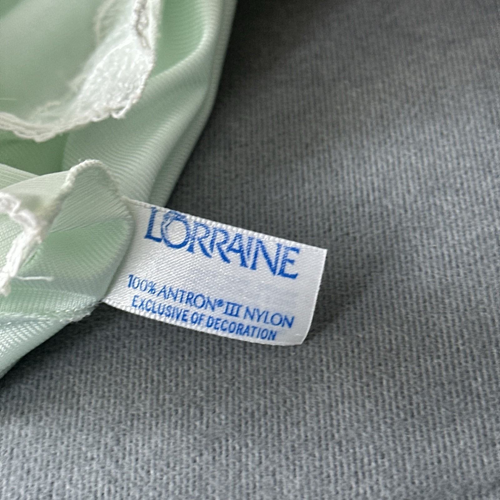 Vintage Lorraine Drop Waist Nylon Nightgown Small Flowy Floral Satin Appliques