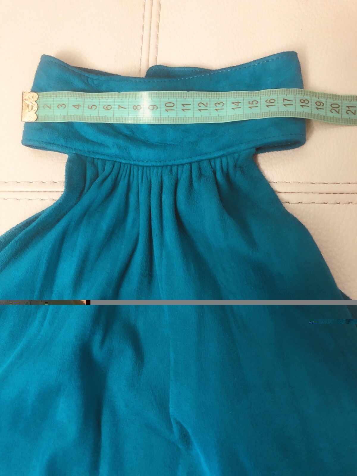 NWOT Firenze Santa Barbara long dress soft genuine suede, emerald teal color SzS