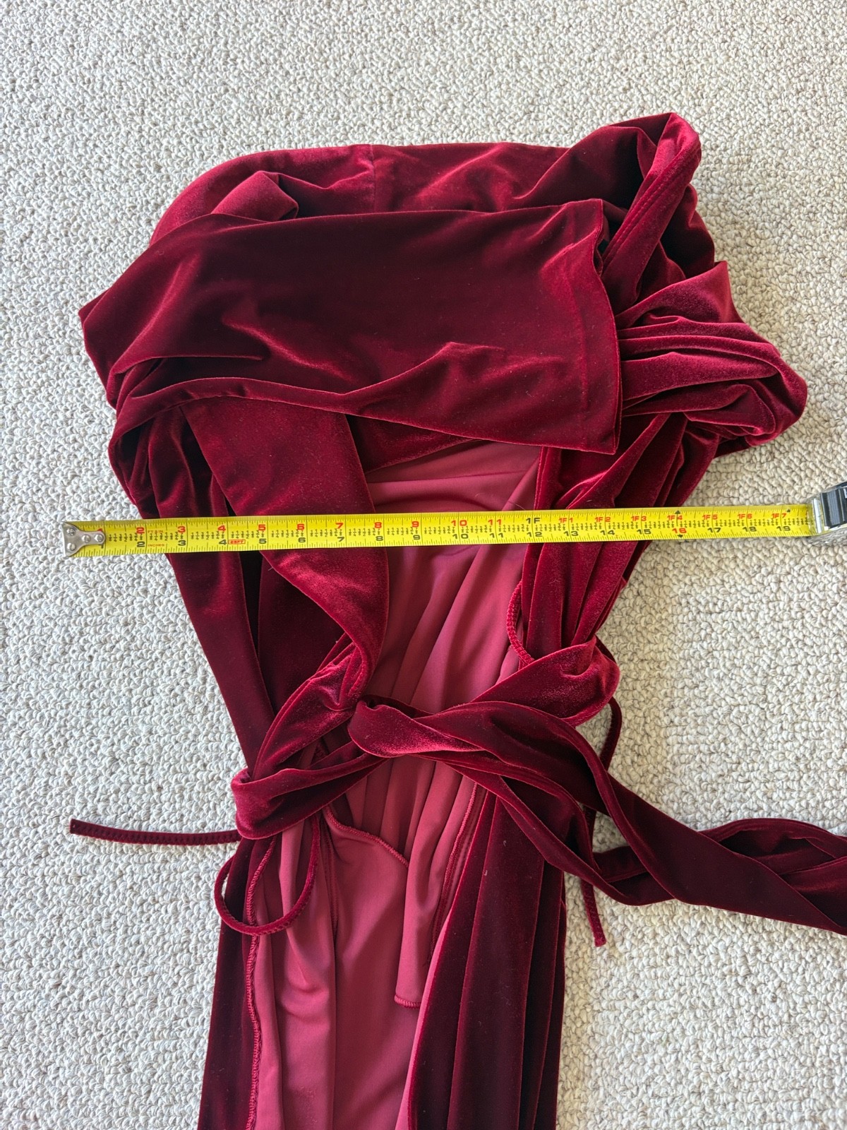 Vintage Diamond Tea Burgundy Velvet Velour Robe S Canadian Union Luxury Gown