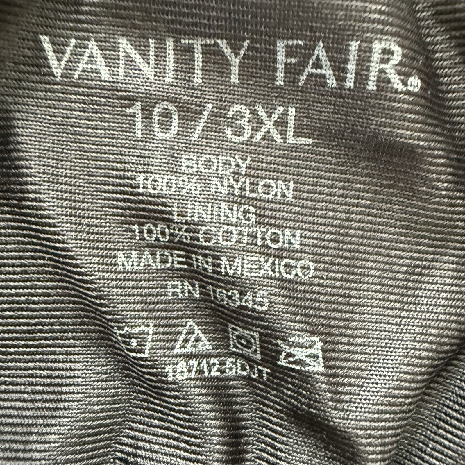 Vtg Vanity Fair Panties Briefs Size 10 3XL Black Nylon Granny Satin Sissy Satin