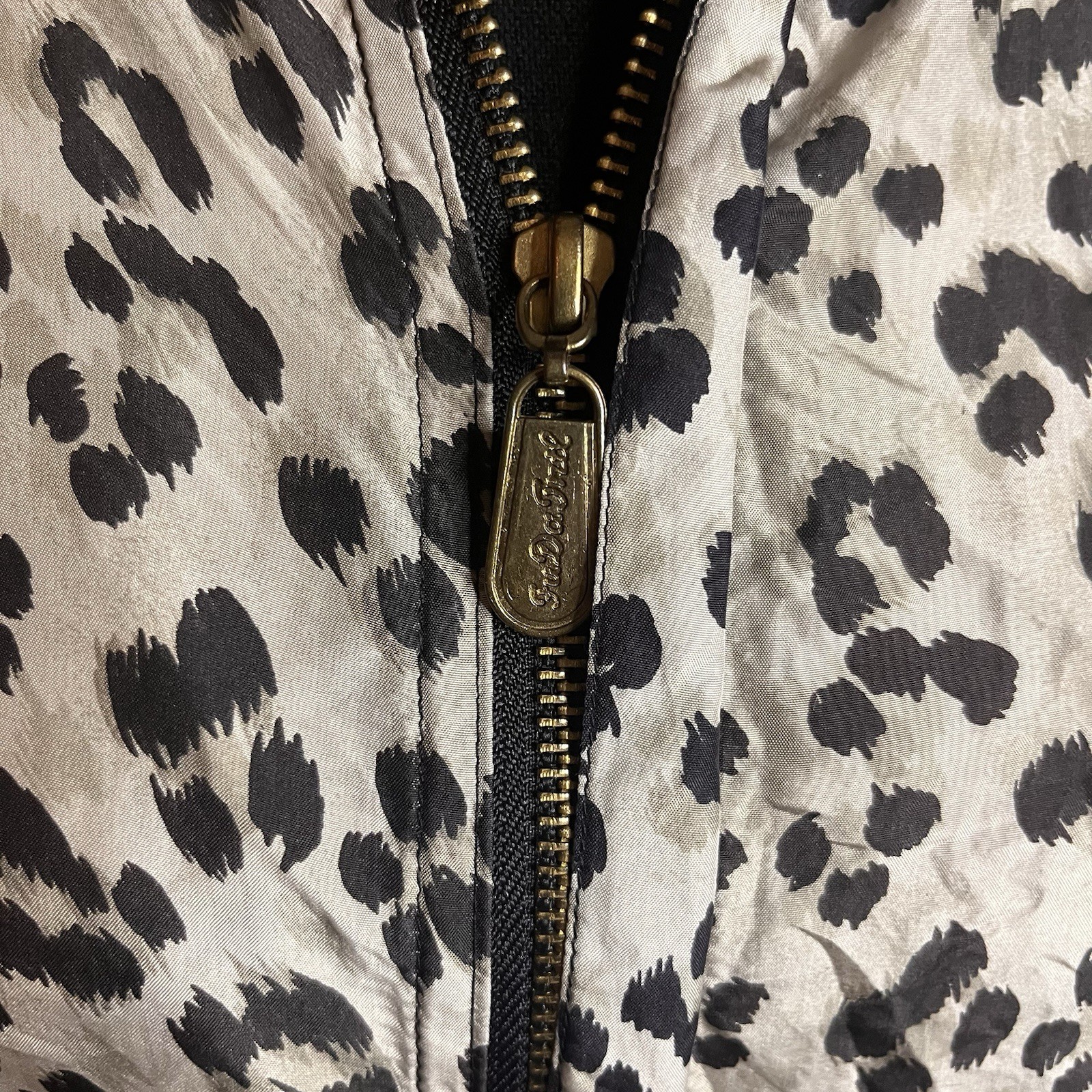 Vintage Fuda International 100% Silk Leopard Jacket 80s/90s Revival Sz S Zip