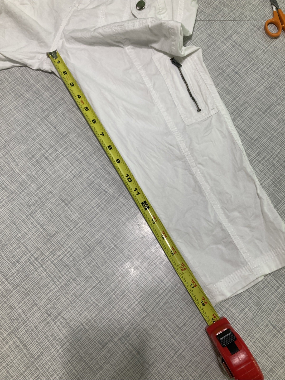 Vtg Y2K Jazzie White Cargo Capris Juniors M 14” Waist Grunge Utility Crop Zipper