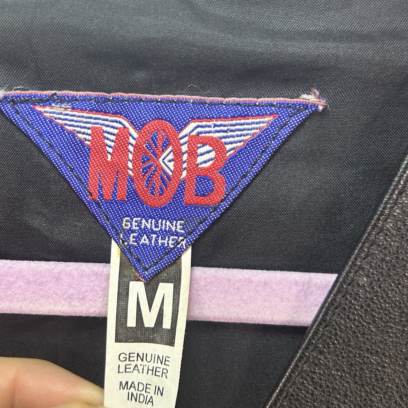Vintage MOB Genuine Black Leather Motorcycle Vest Womens Medium Tassels Biker