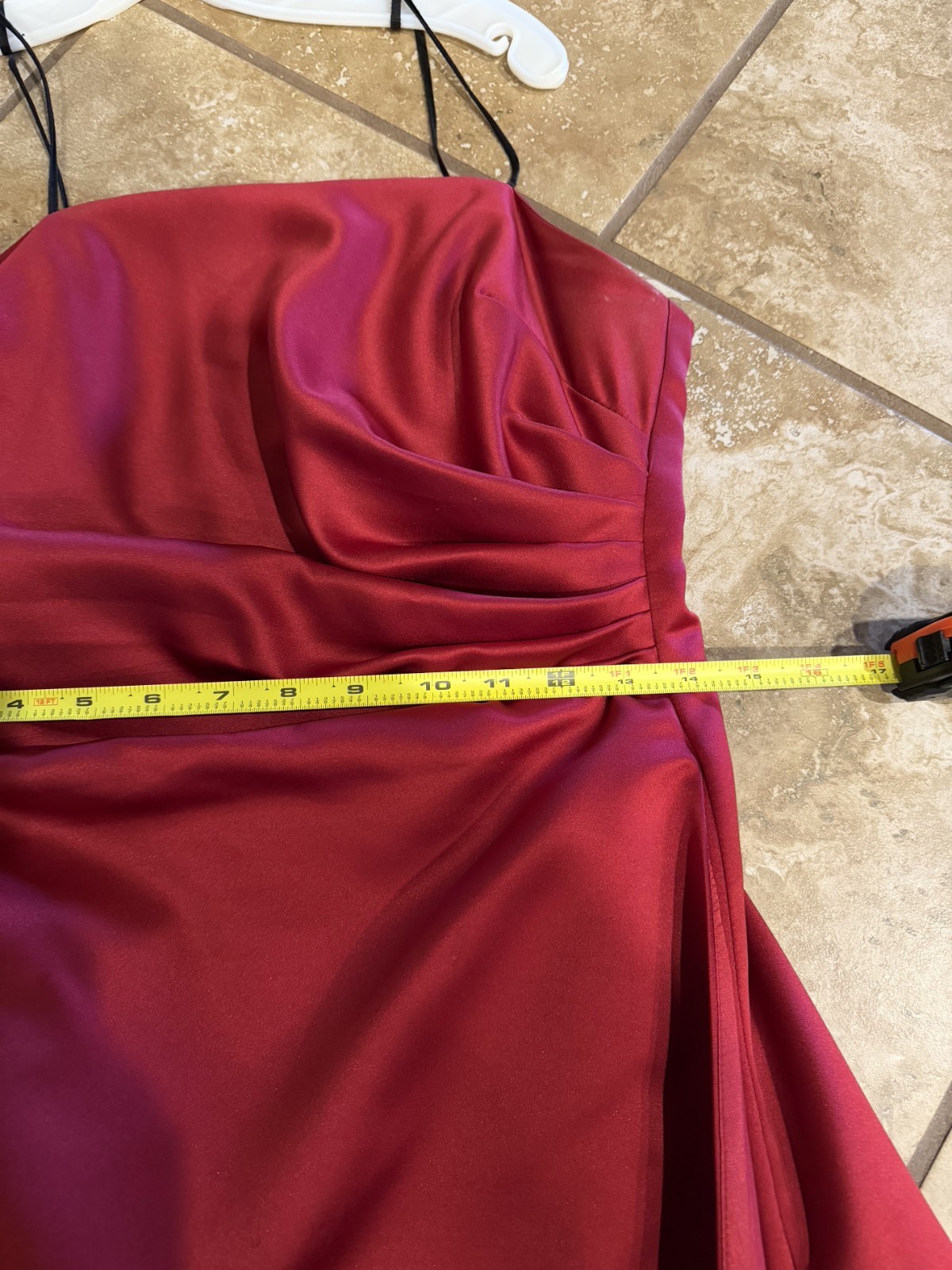 Michaelangelo Prom Dress Red/Maroon Maxi Strapless With Shawl Size-12
