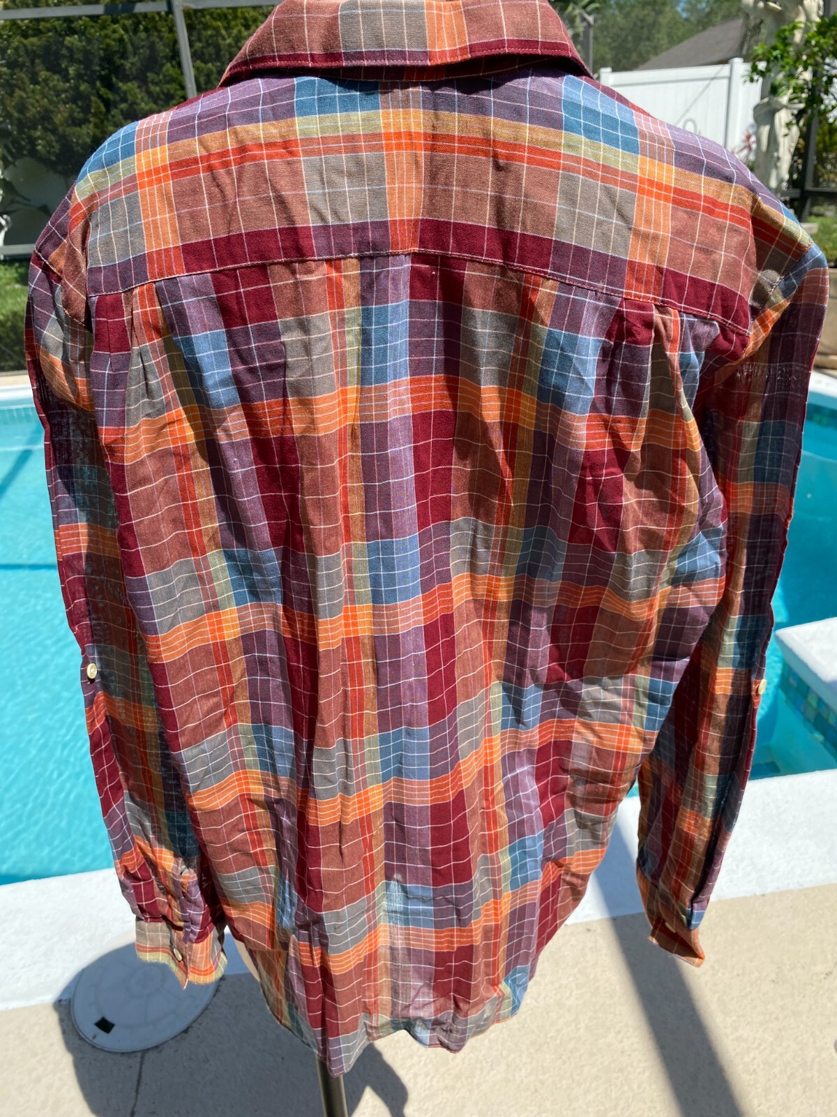 Vintage Levi’s Plaid Sheer Long Sleeve Shirt Womens size 18 XL EUC Western