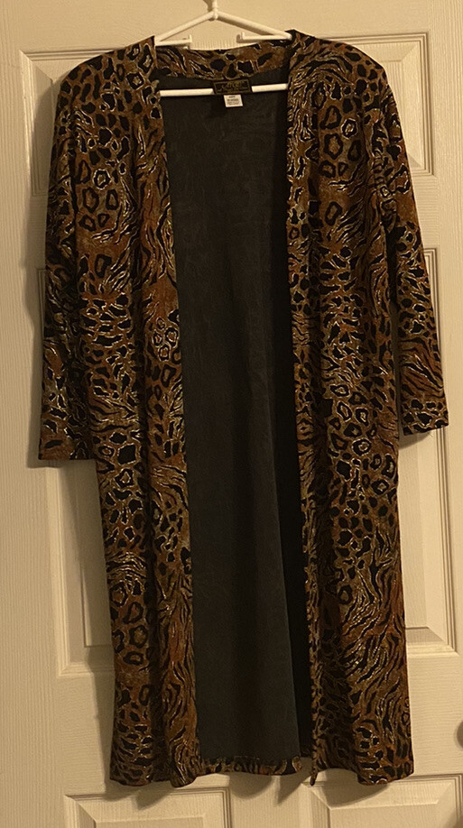 A Touch of Class Women’s Vintage Leopard Print Cardigan, XS/S, Acetate & Spandex