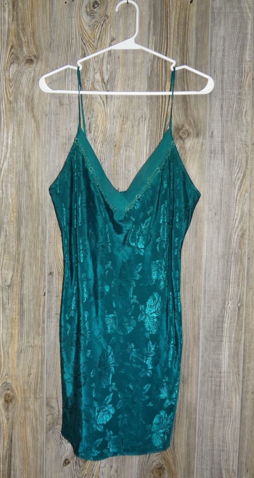 Vtg 1980’s Inner Most Womens Lingerie Negligee Nightgown Satiny Green Sz Large