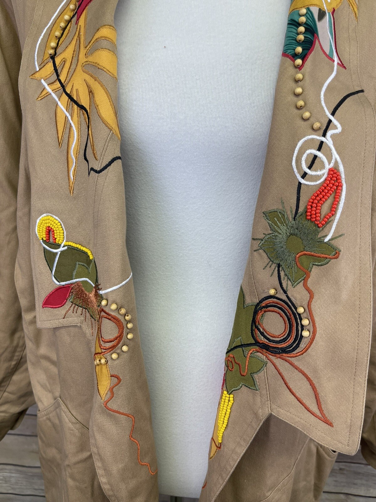 Marc D’Alcy Size 10 Vintage Jacket Embroidered Beaded Open Front Retro 80’s