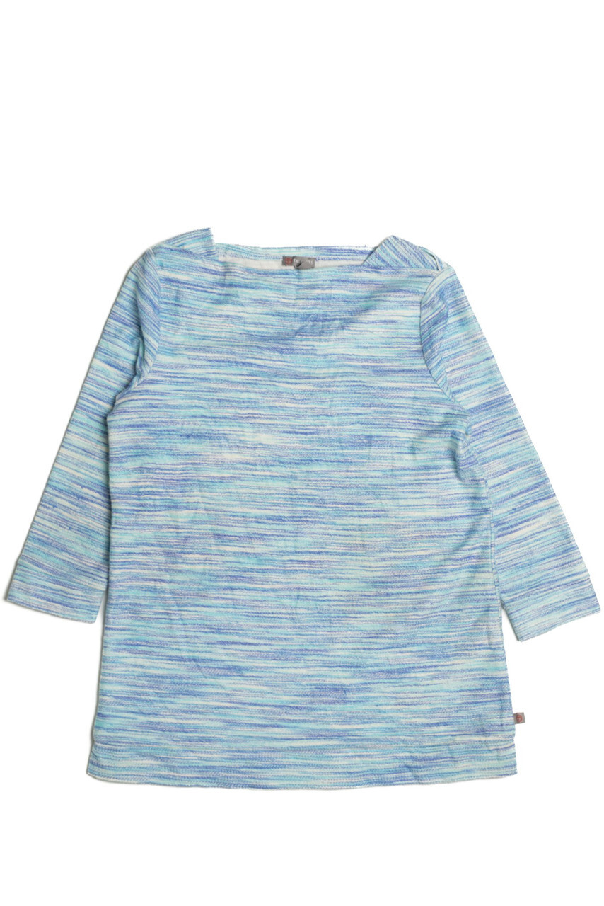 Vintage Talbots Sweater Small Blue Striped Soft Knit Pullover