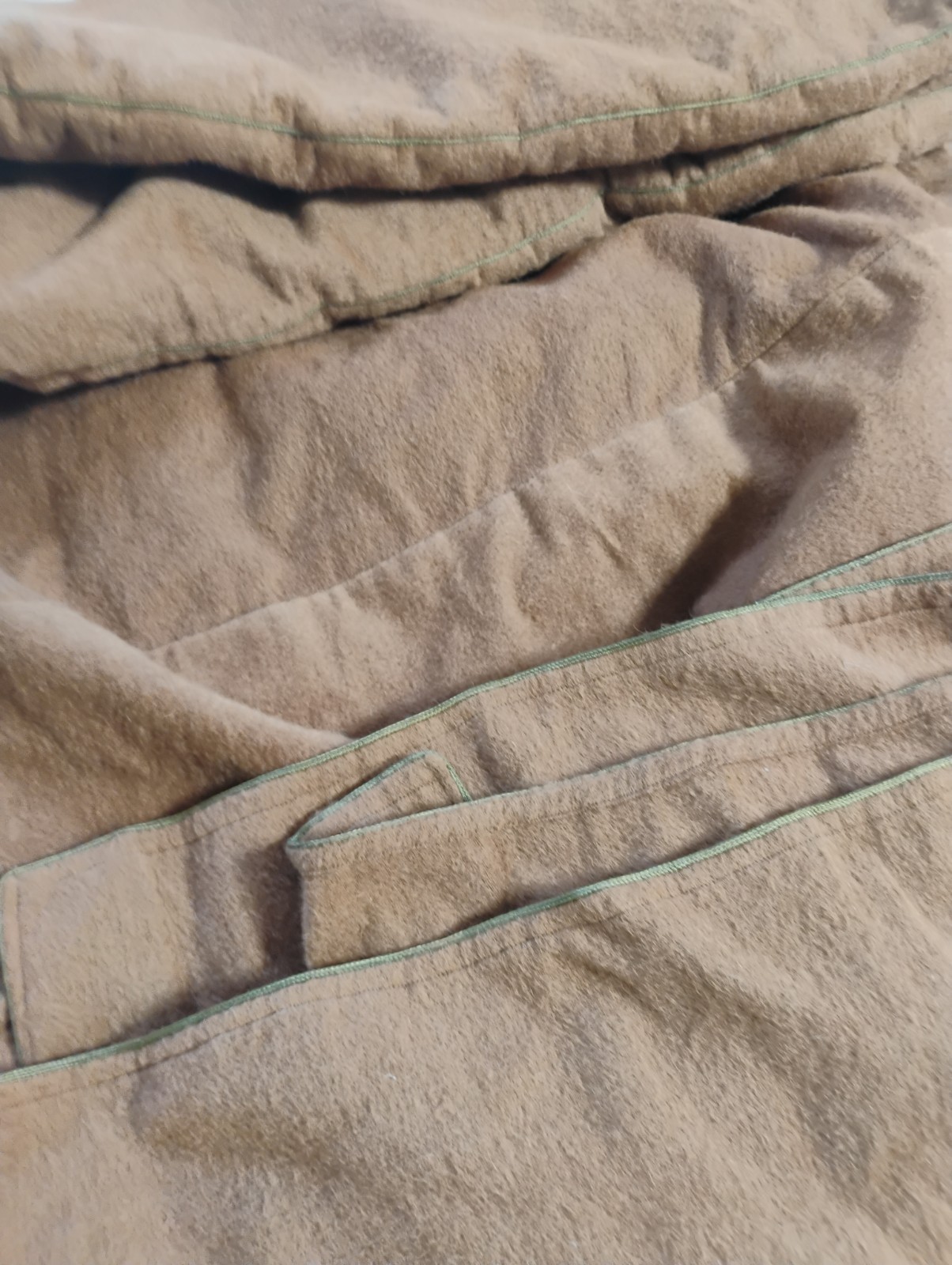 50’s Antique Vtg Heavy WOOL Camel Cape Quality Southwest Poncho blanket 100 X57