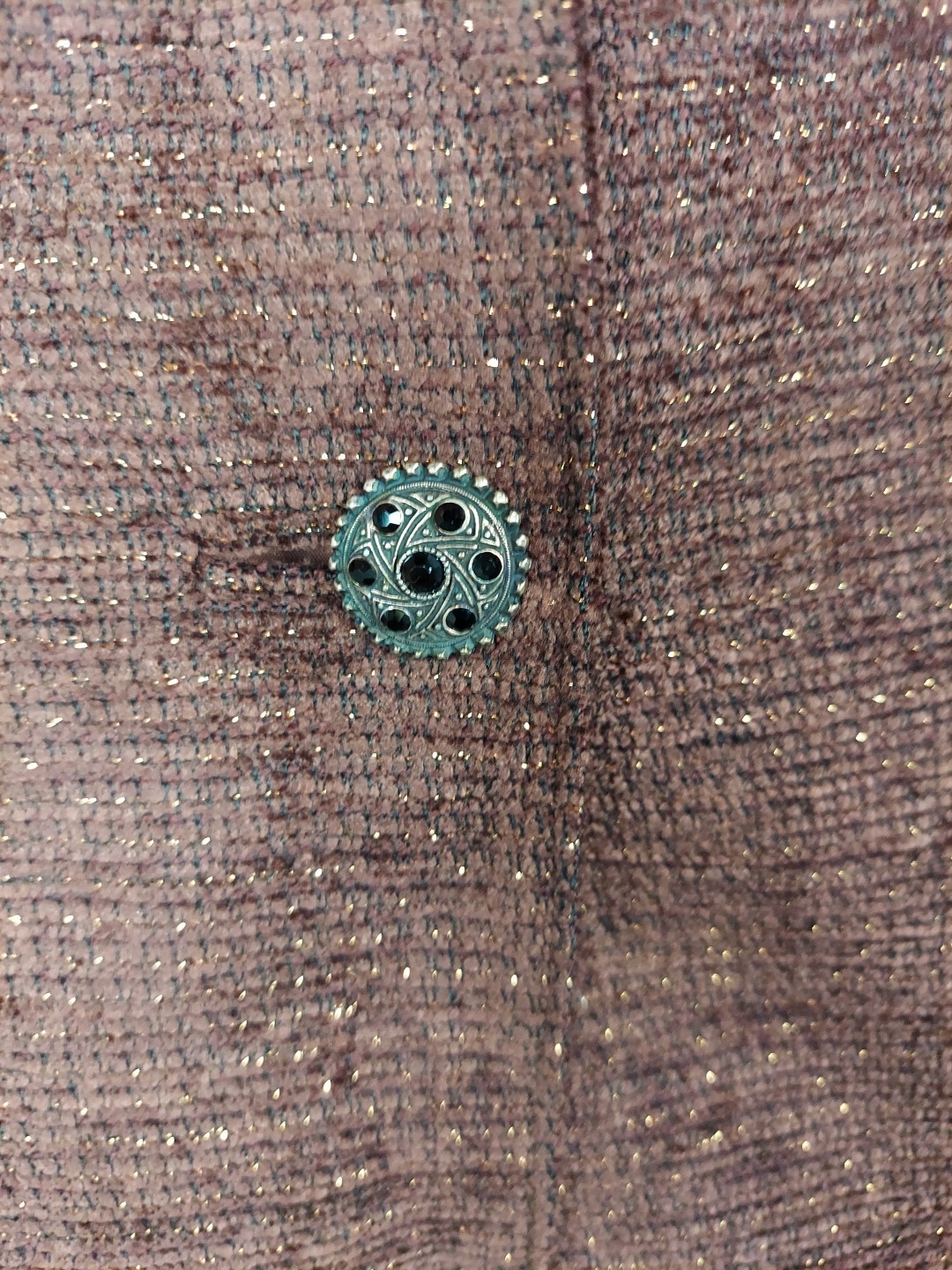 VTG 90s Criscione NY 2 PC Tweed Dress Suit Womens Large Shimmer Quiet Luxury