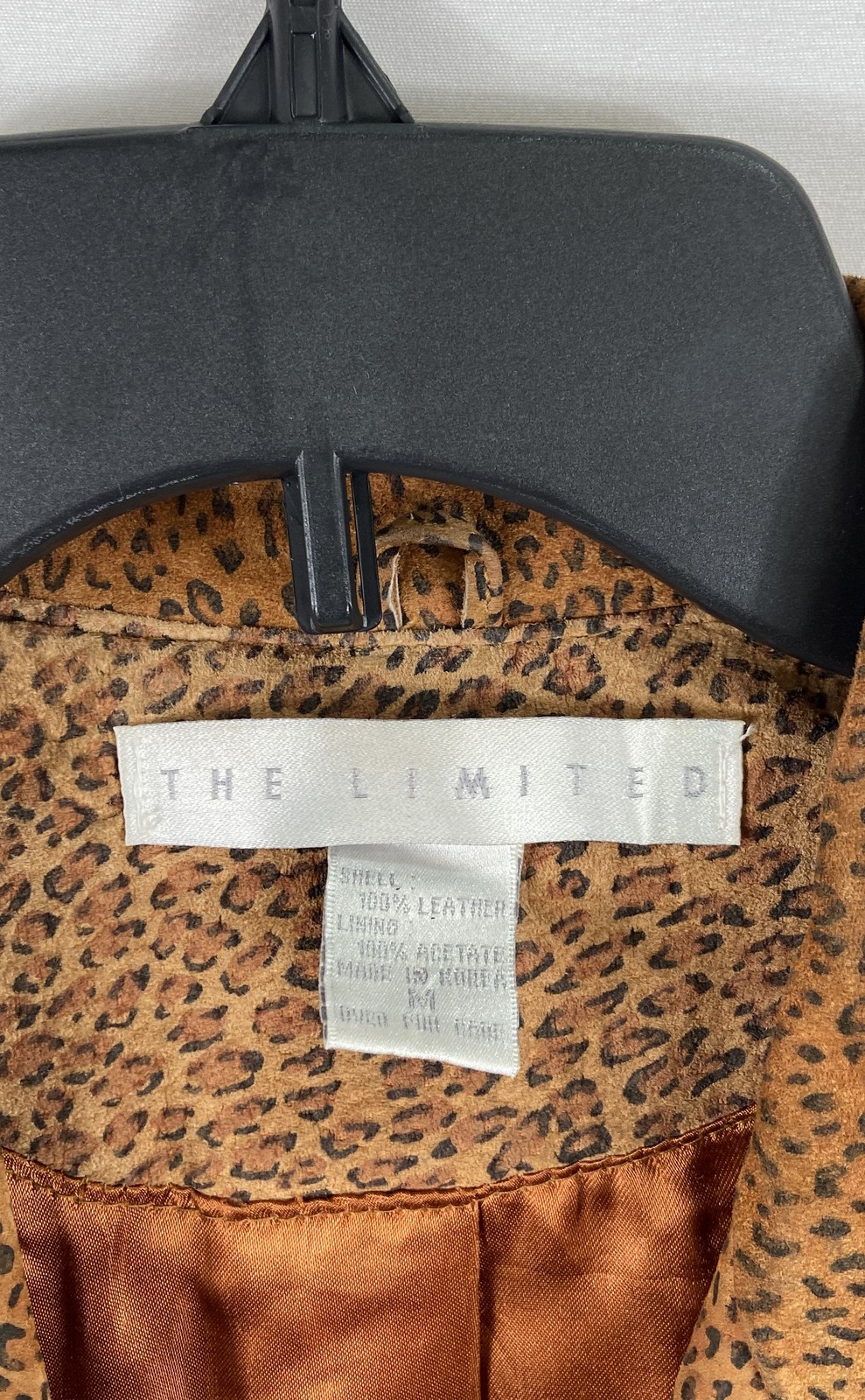 Vintage 90s The Limited Women’s Leopard Print Leather Blazer Jacket Brown Sz M