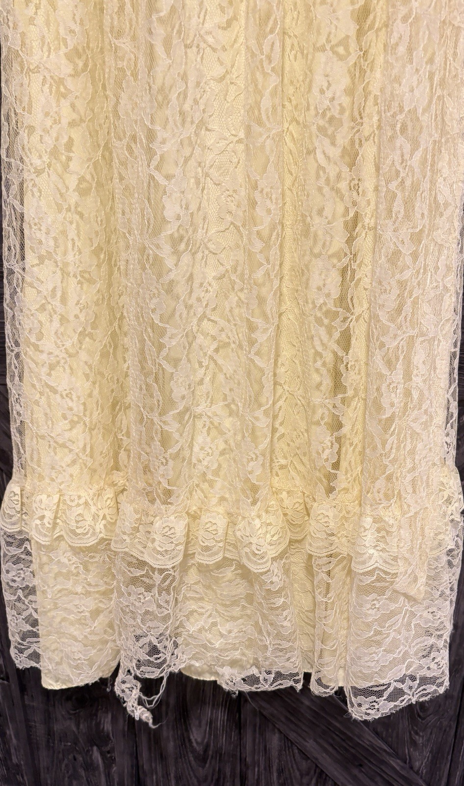 Vintage J.C. Penney Yellow 70s Edwardian Party Prom Dress Gown Sz 7/8 Beautiful!