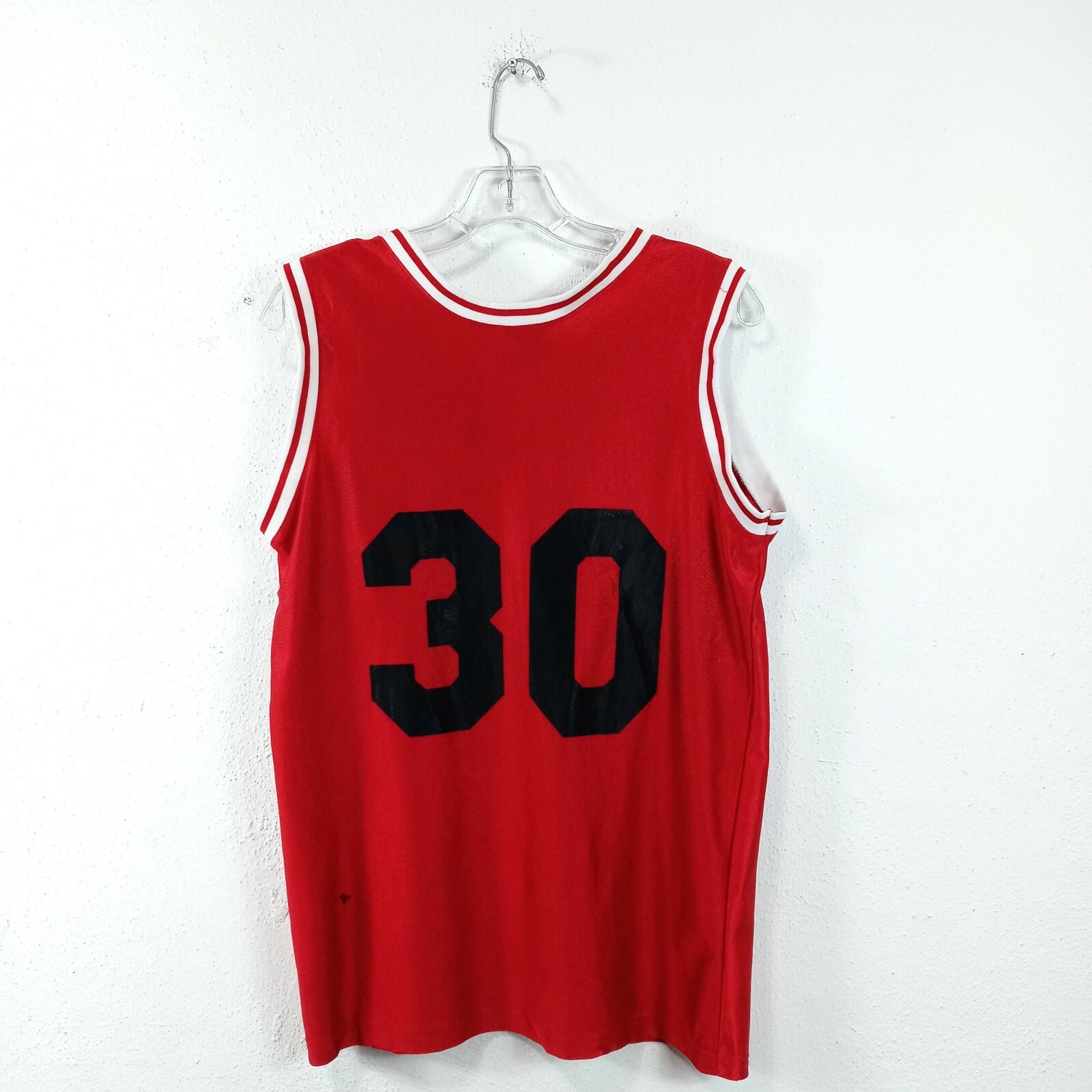 Vintage Lightning Red Sleeveless V Neck Nylon Sports Jersey Women’s Size Medium