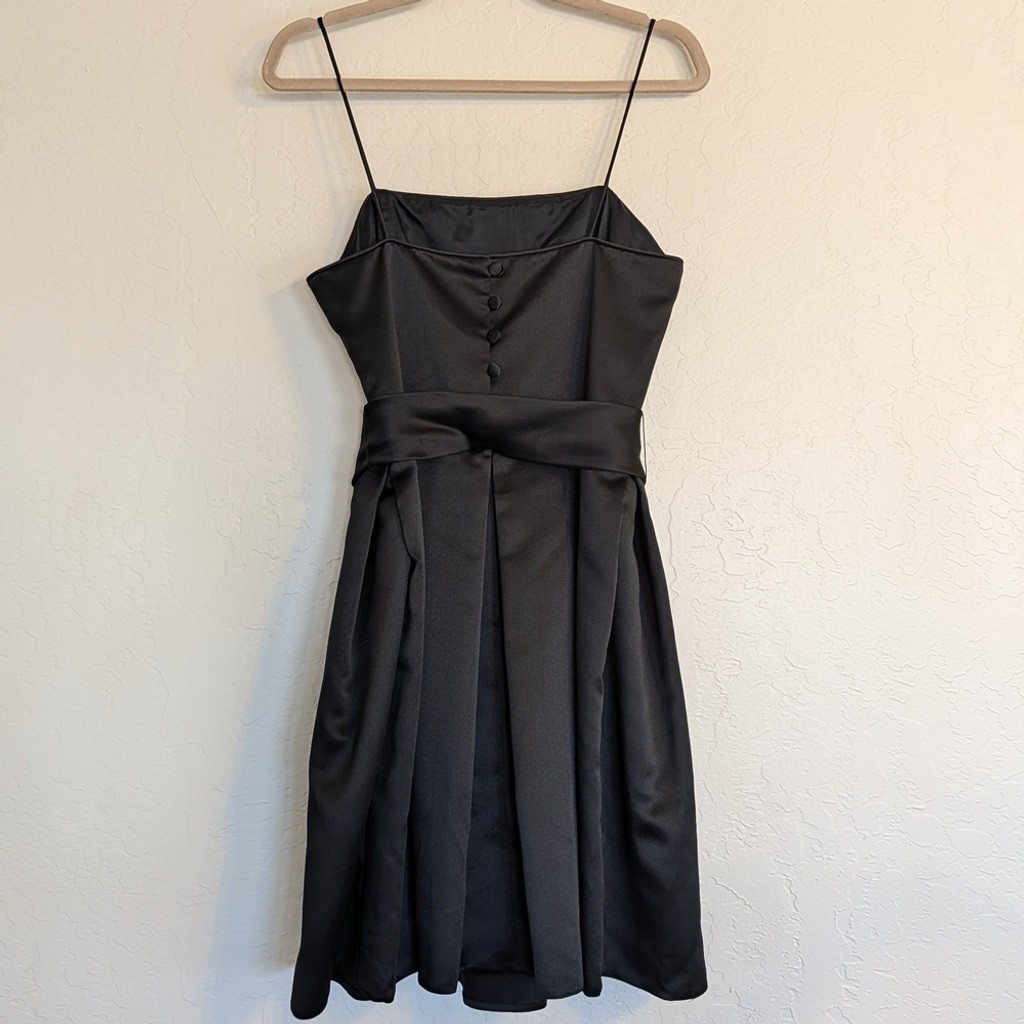VTG LBD Two Piece Satin Bow Dress Bolero Jacket Cocktail Evening Formal Midi