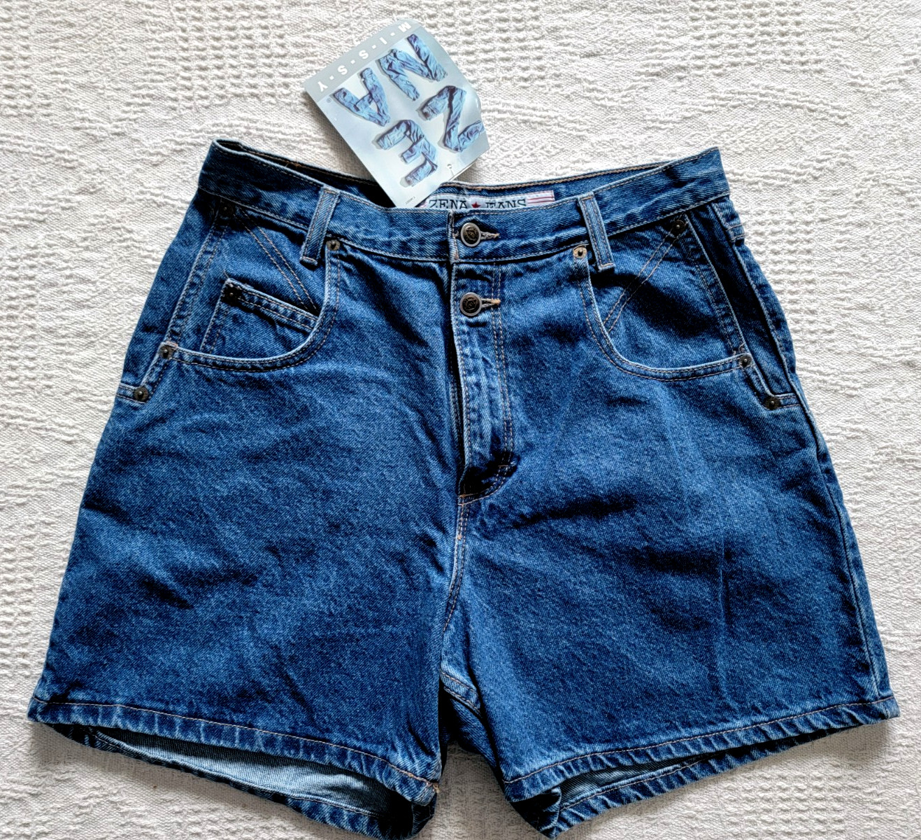 Vintage ZENA Sapphire Denim Jean Shorts Size Missy 18 Mom Grandmacore 80s 90s