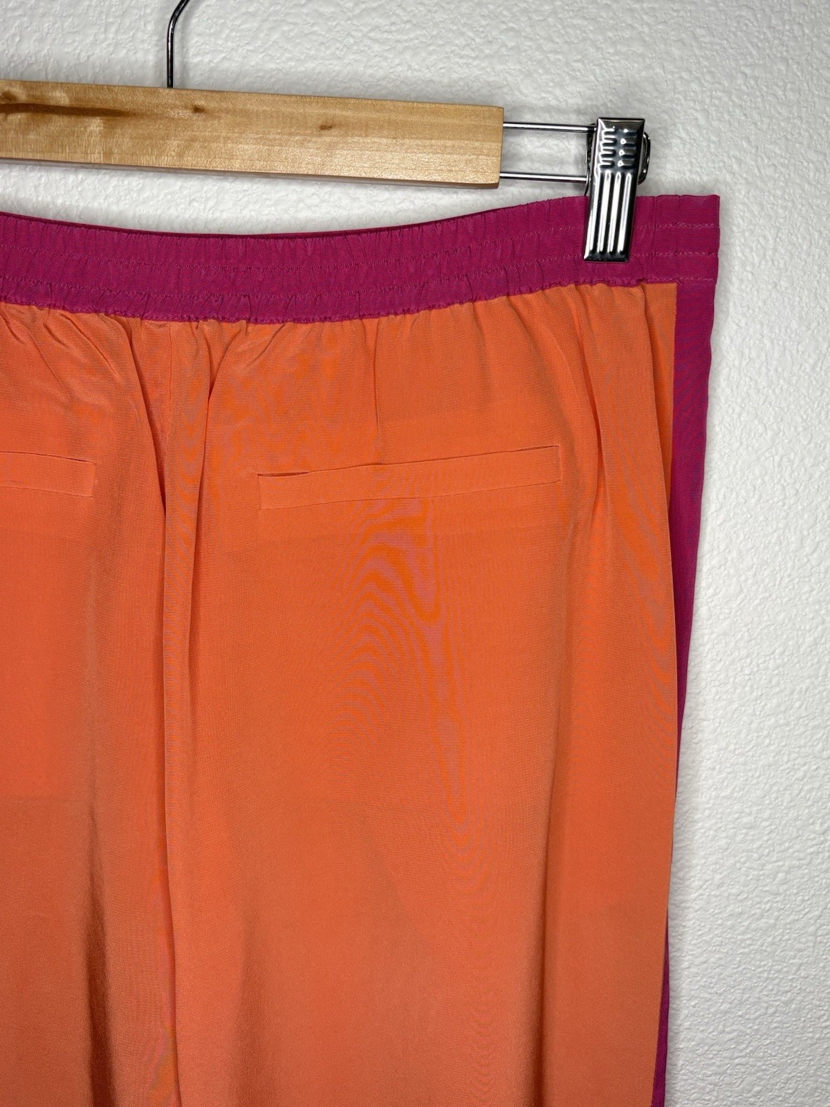 100% Silk Twelfth Street By Cynthia Vincent Orange & Pink Pants Size S