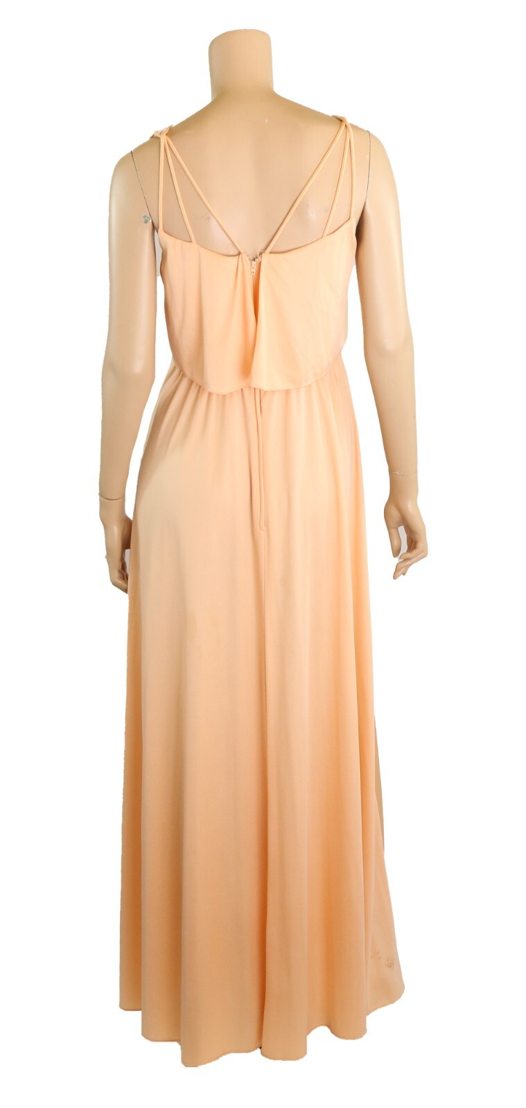 Unbranded Vintage 1970s Peach Maxi Bridesmaid Prom Party Dress size 7/8