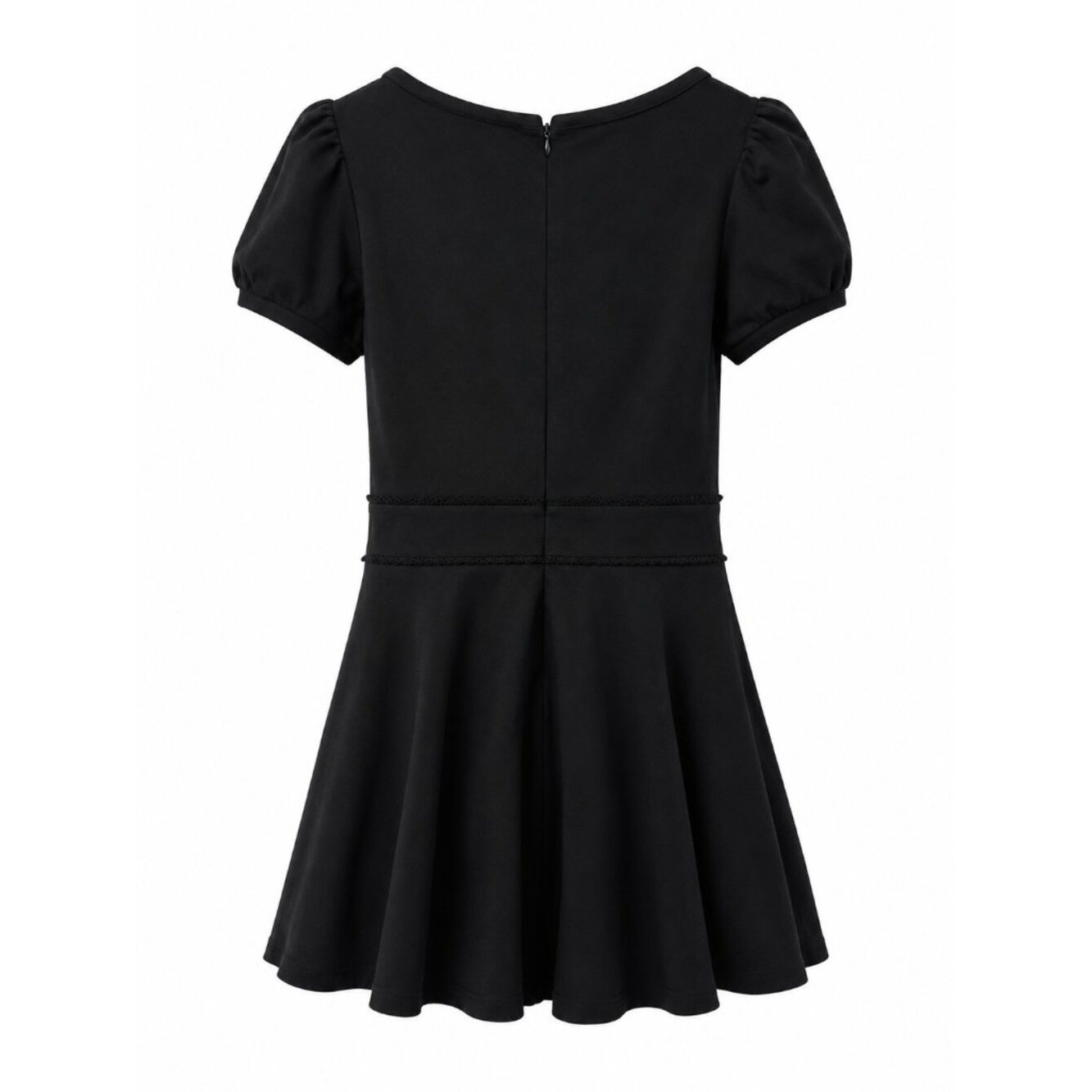 RED Valentino Little Black Fit & Flare Dress | Size Large | Puff Sleeve Bow Mini
