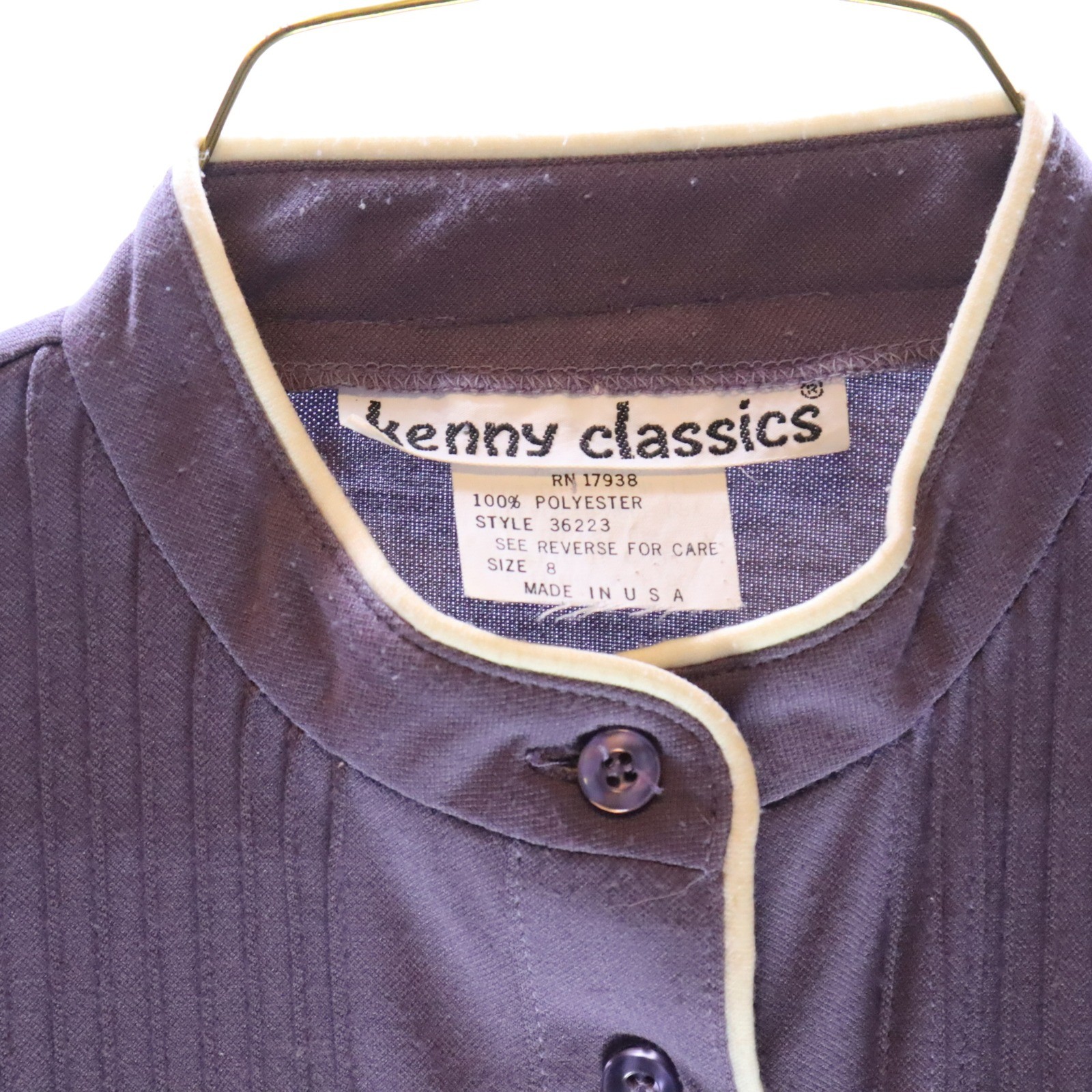 Kenny Classics Belted Midi Dress 8 Purple Womens Pintuck Pleated Vintage