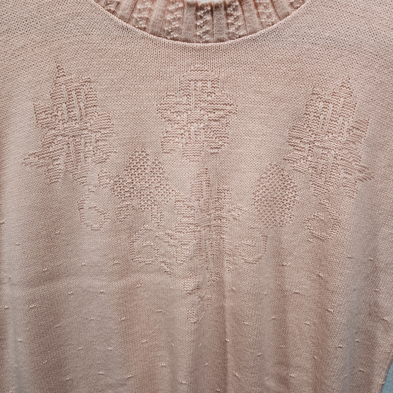 Vintage Adele Knitwear Pink Floral Pullover Vest Sweater Small Medium Made USA