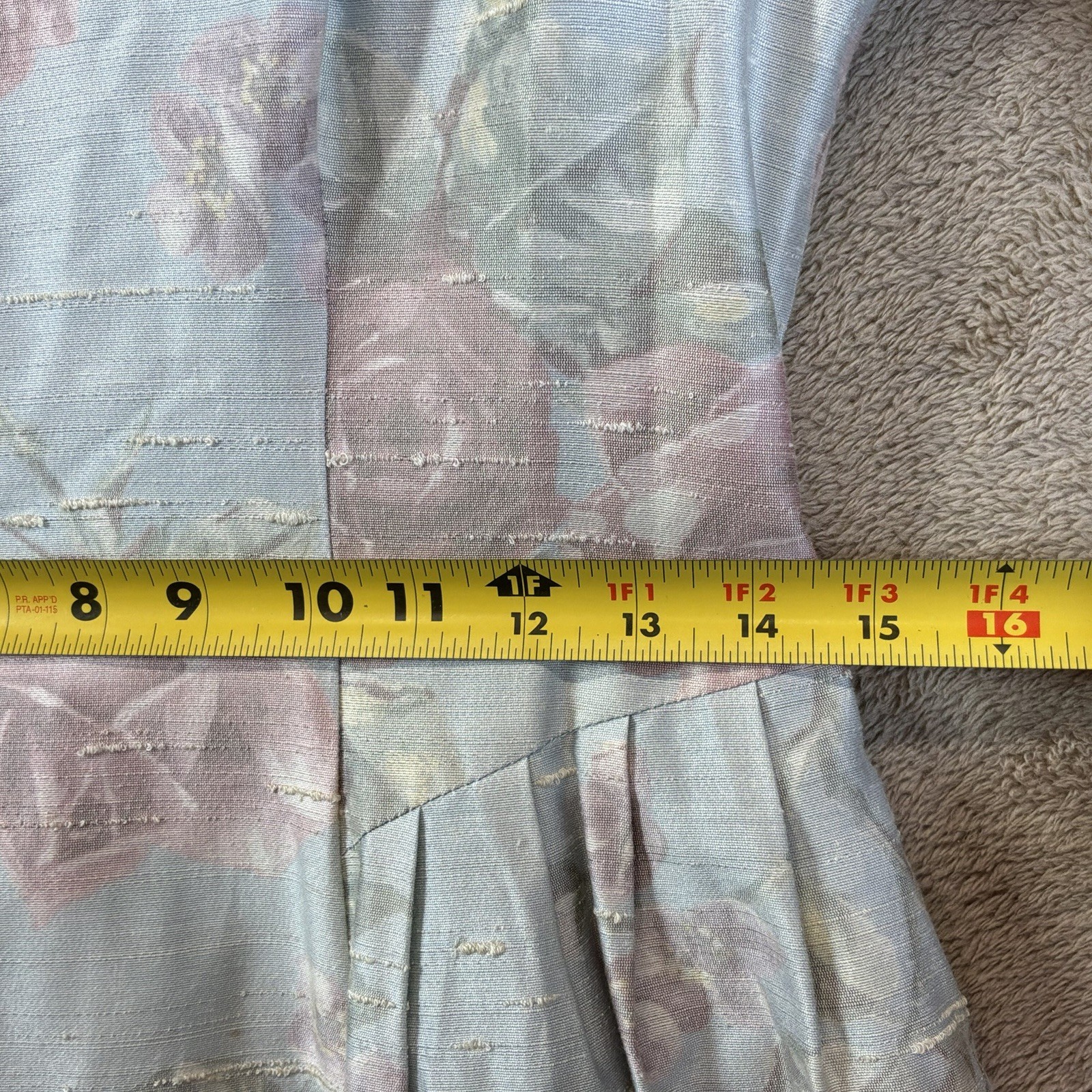 VTG 80s Floral Taffeta Dress 6 Cottage Puff Sleeve Bow Tea Party Cocktail Lanz