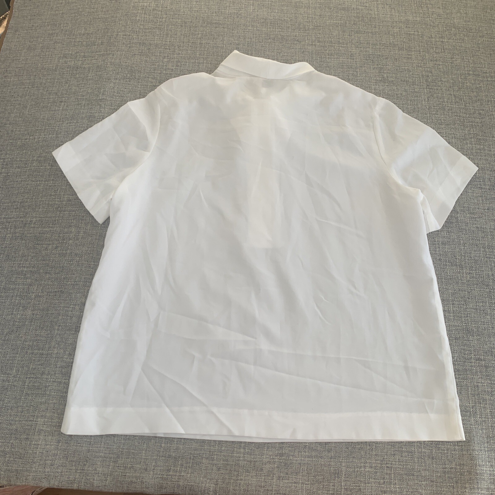 Vintage Donovan-Galvani Of Dallas White Blouse Size 20 BowTie USA *small stain*