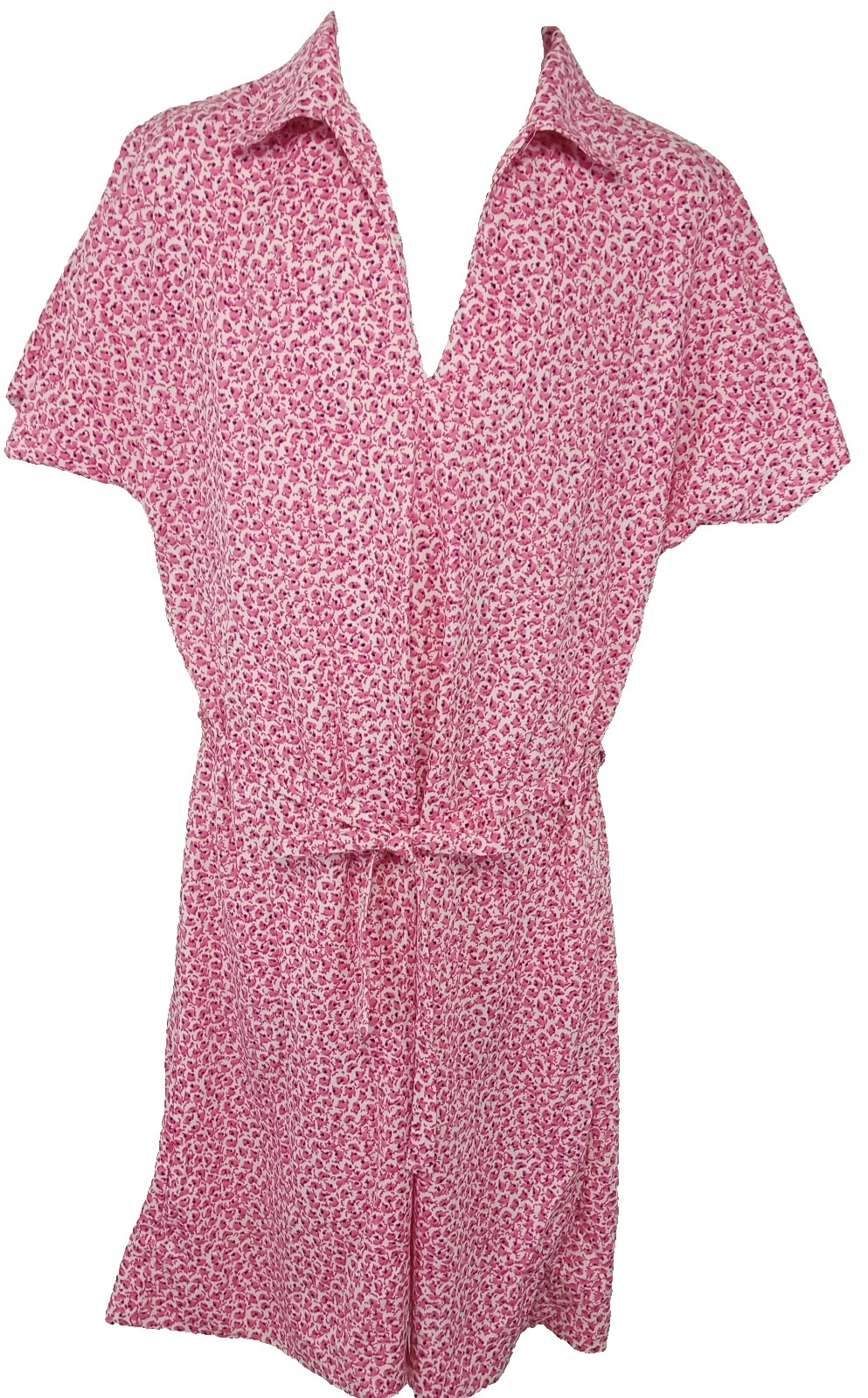 Vintage 1970’s French Eclectic Country preppy Pink women’s dress with belt M