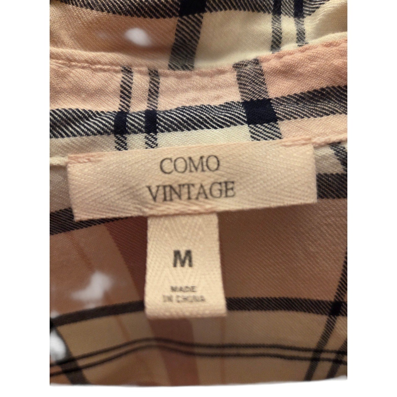 Como Vintage Pink Plaid Button-Up Shirt | Size Medium