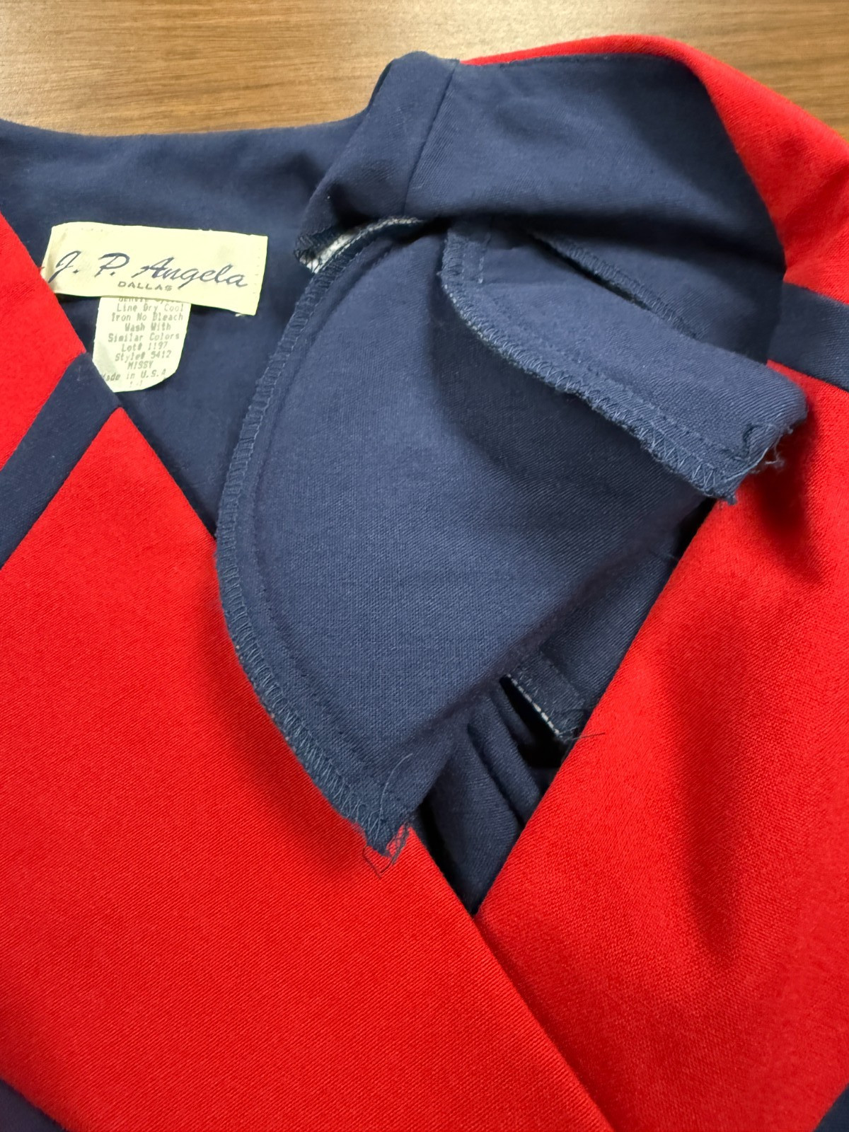 Vintage J.P. Angela Dallas Navy Red Nautical Sailor Dress Gold Buttons USA 8