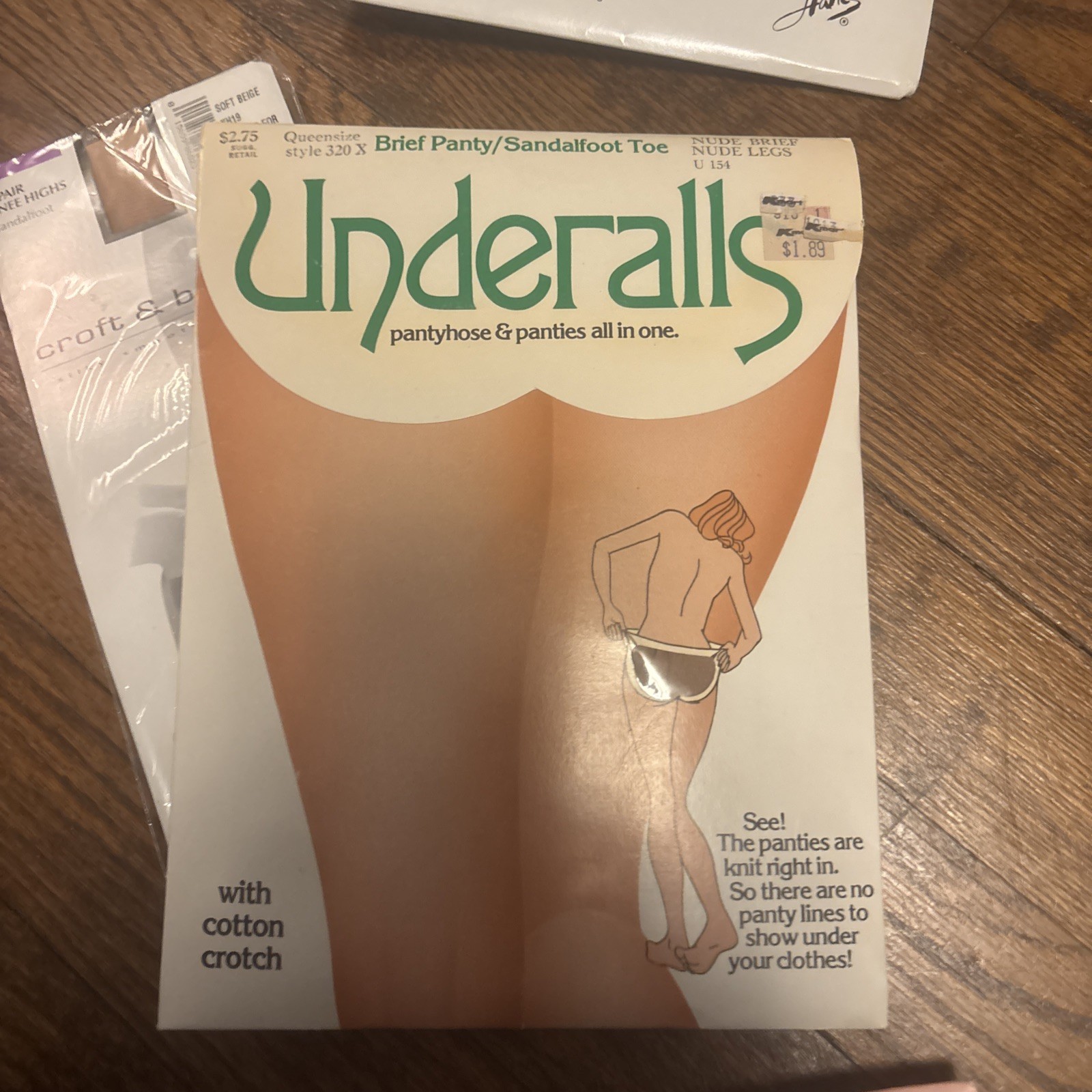 Vintage Pantyhose Lot 70s 80s USA Assorted Sizes Styles 6 Pair