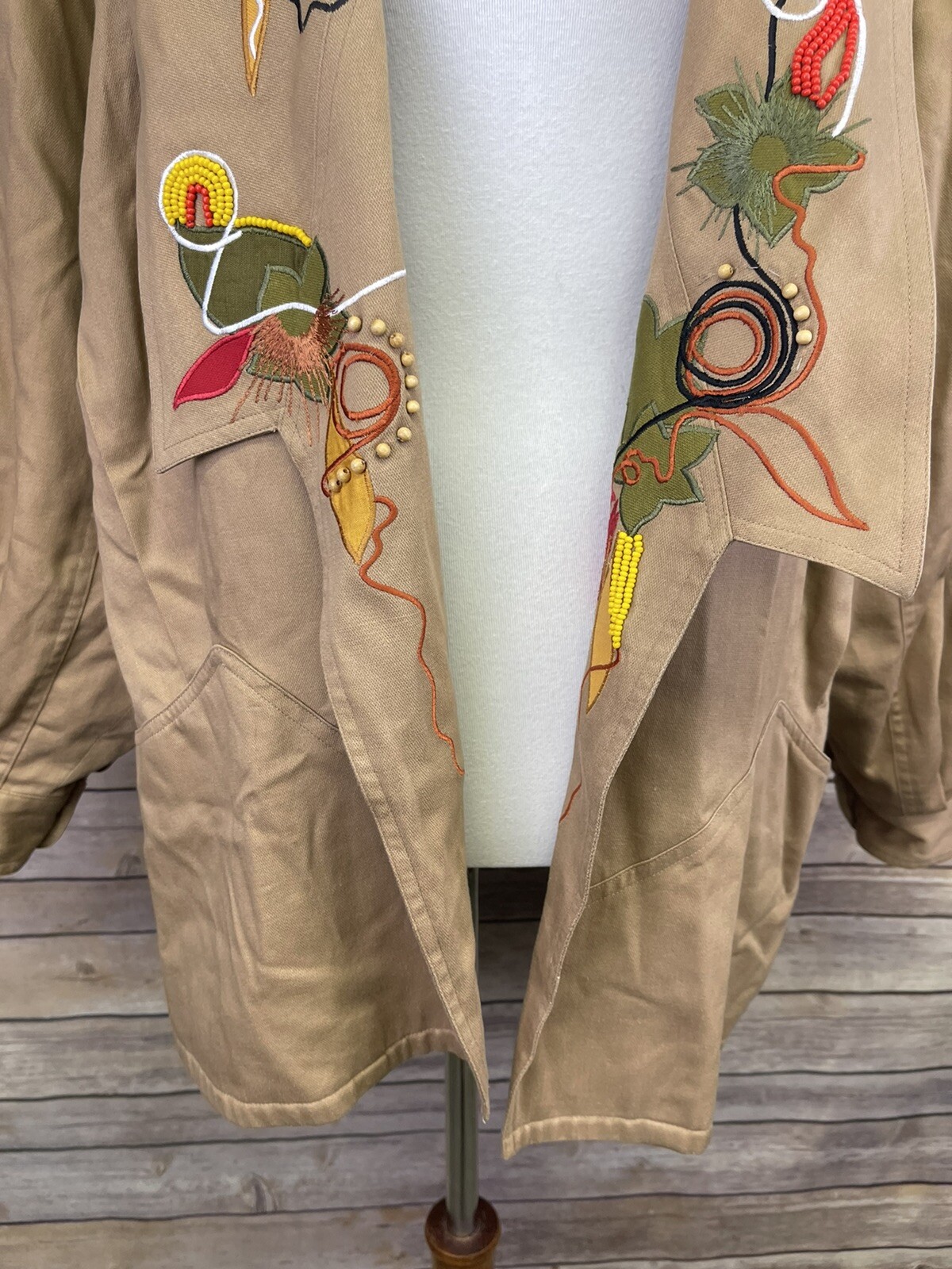 Marc D’Alcy Size 10 Vintage Jacket Embroidered Beaded Open Front Retro 80’s