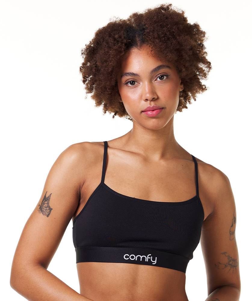 Comfyballs Womens Comfycel Crop Bra – Black