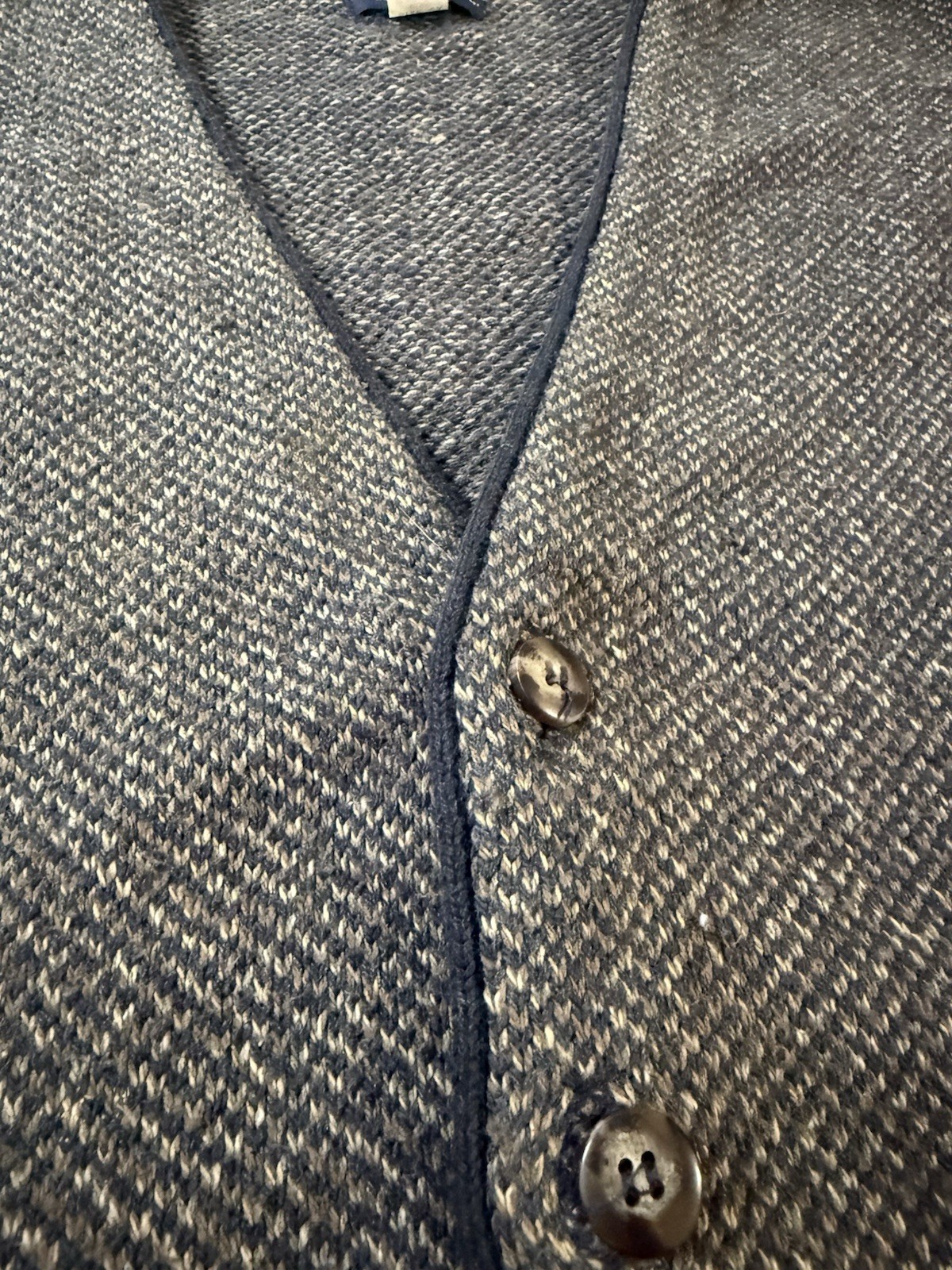 Vintage Sweater Vest Button Front Cotton Weatherware 2X USA Baggy Grandpa