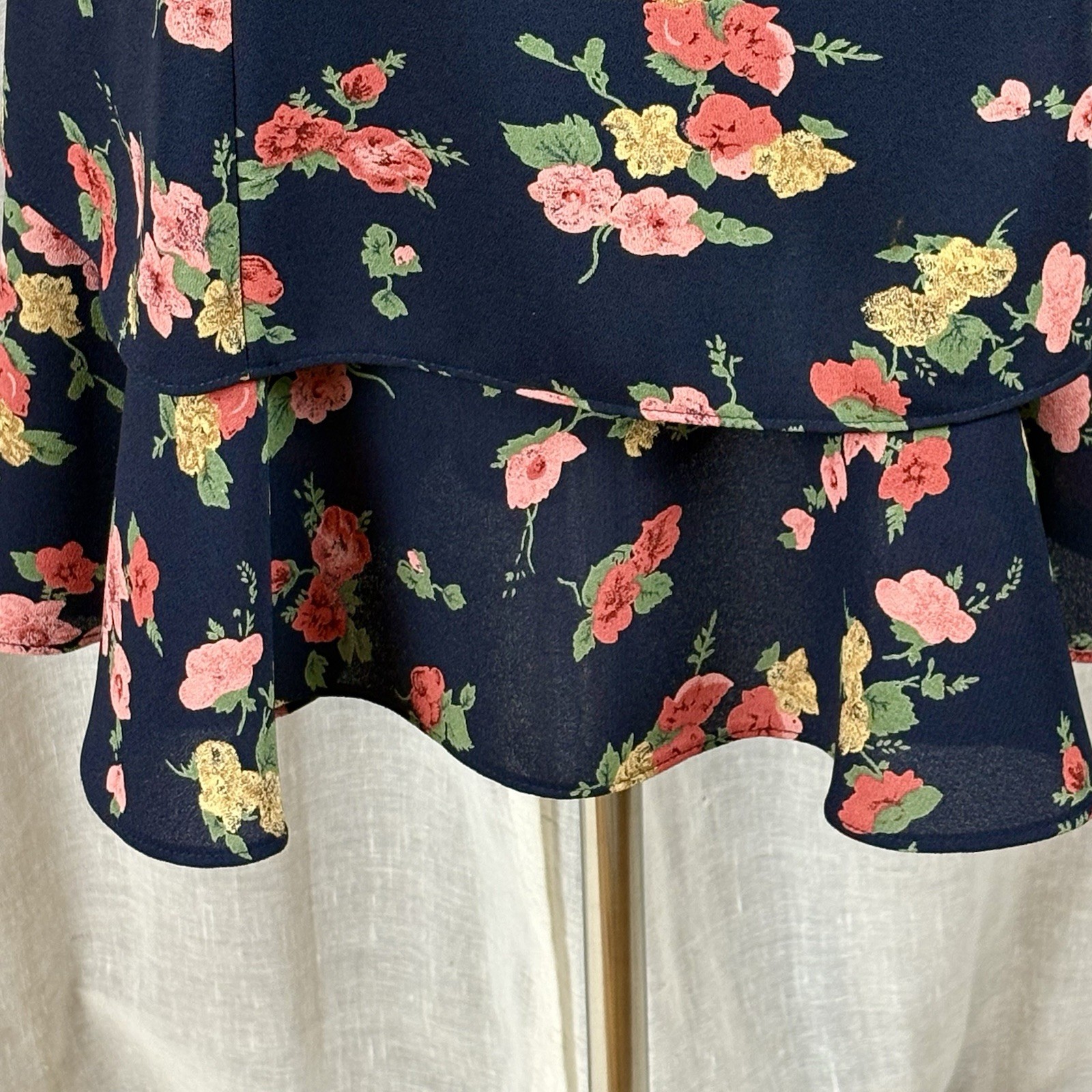 Vintage 90’s Two Tiered Dress Size 10 M L Tie Back Floral Y2K Grunge Whimsigoth
