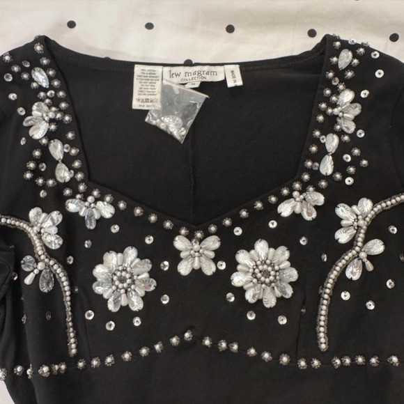 Dead-stock vintage Lew Magram Beaded Crystal Top