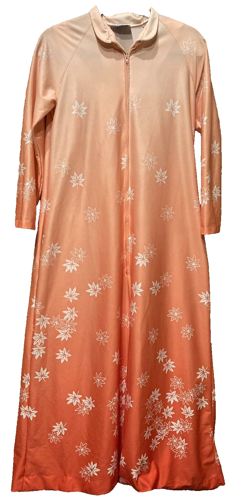 VTG Travel-Lite by Boutique SZ P Orange Ombre Gown Robe House Dress Mumu #4763