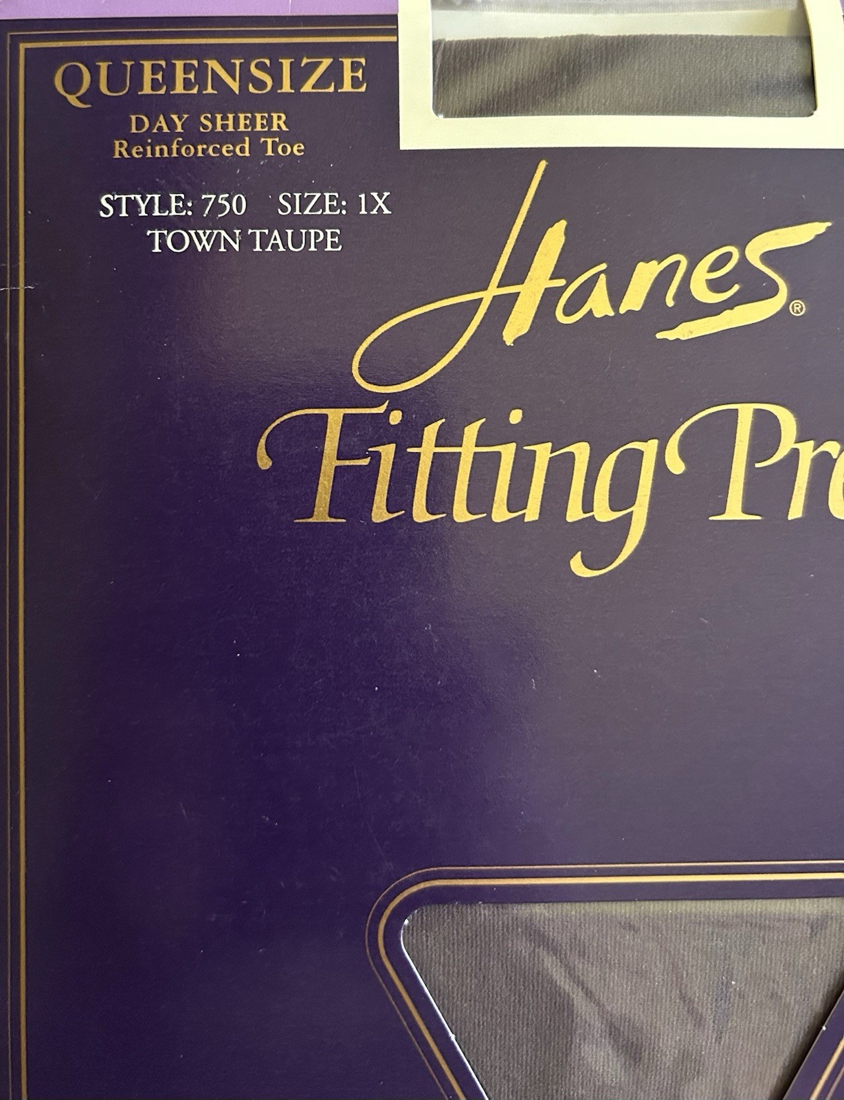 Vintage Pantyhose Hanes Fitting Pretty 1 Pair Size 1X Day Sheer #750 Town Taupe