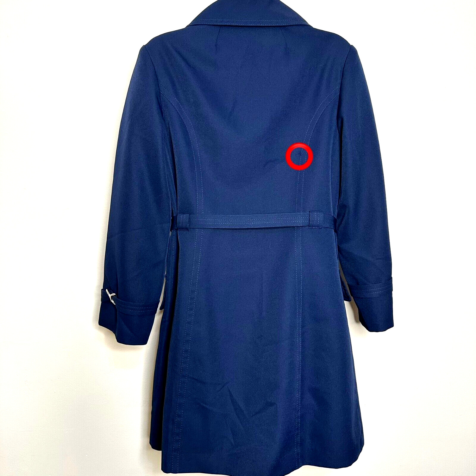 Vintage Dumond International Navy Blue Double Pea Trench Rain Coat Women’s S M