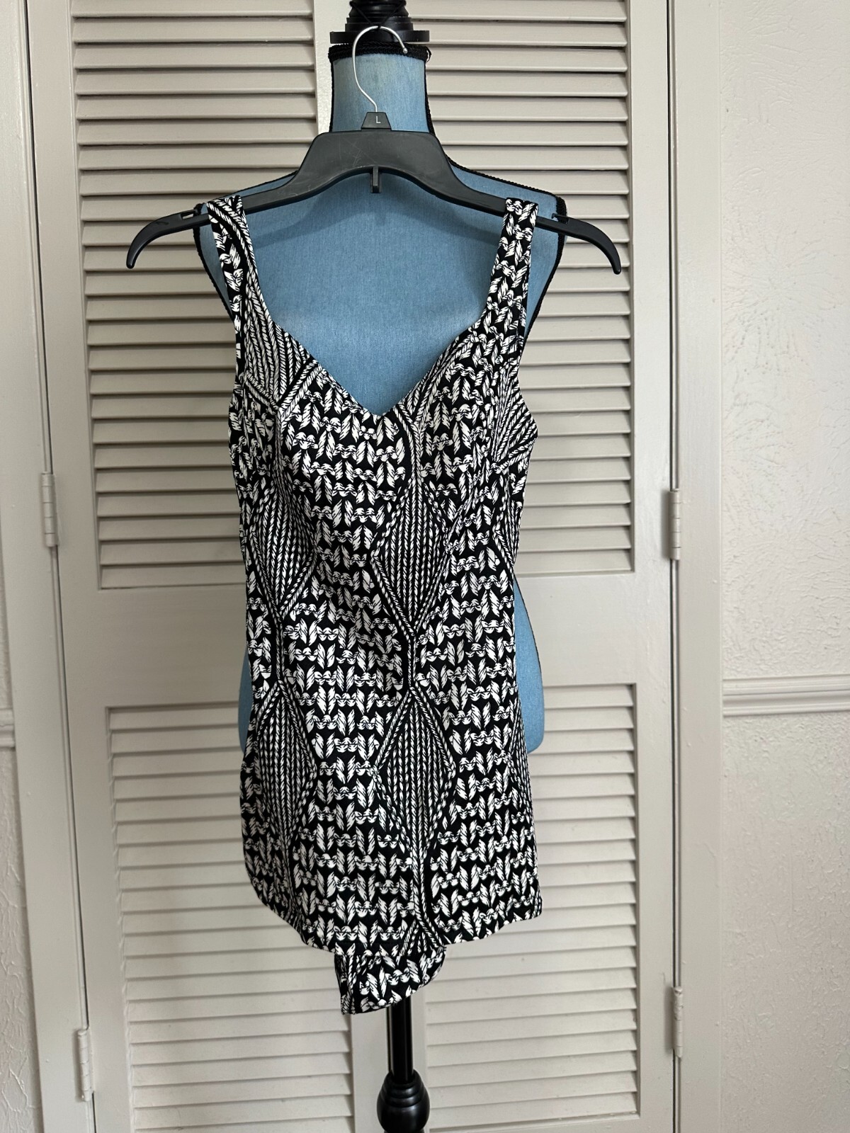 VTG 60s Rose Marie Reid Black White One Piece Bathing Suit Pin Up Retro 30″