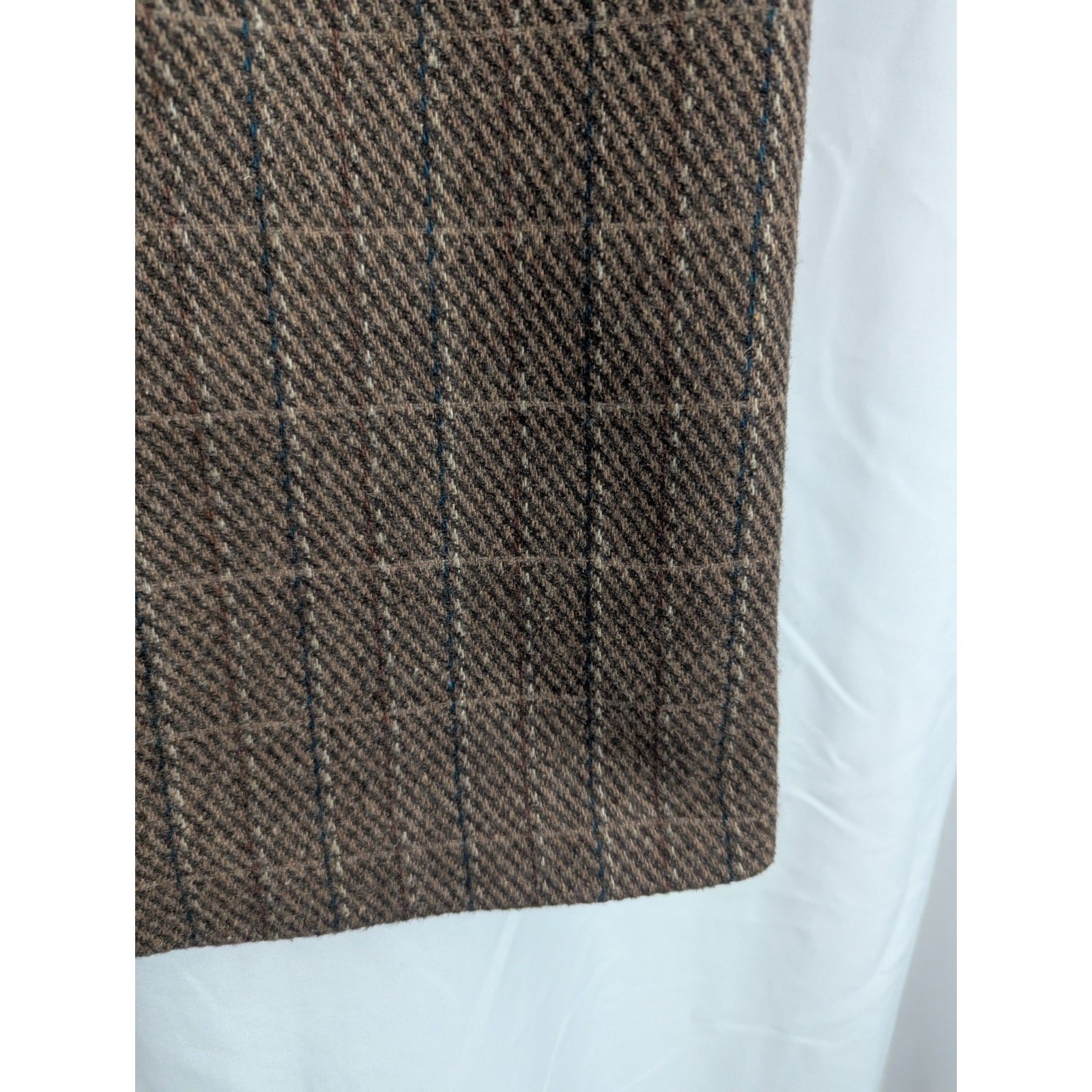 Vtg 80s Ira Joyce Brown Tweed Wool Blend Midi Skirt 28.5W Dark Academia T1