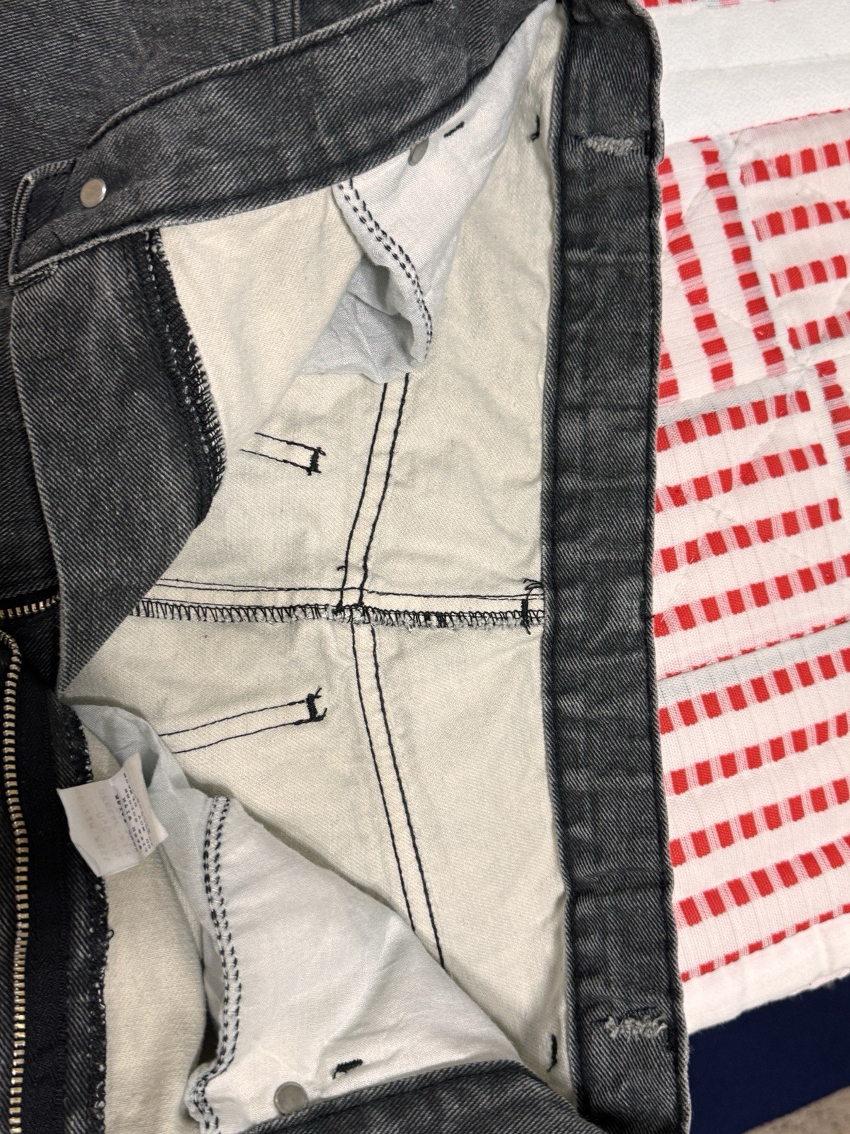 Vintage 80’s Black Denim Stone Washed Straight Skirt Women’s Check Measurements