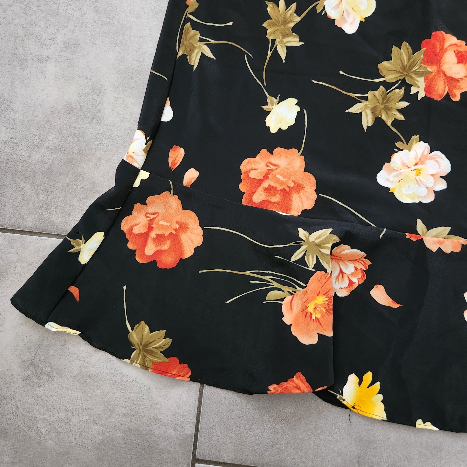 Vintage 90s 2000s Carol Rose Brand Floral Print Trumpet Skirt Sz.M Made In…