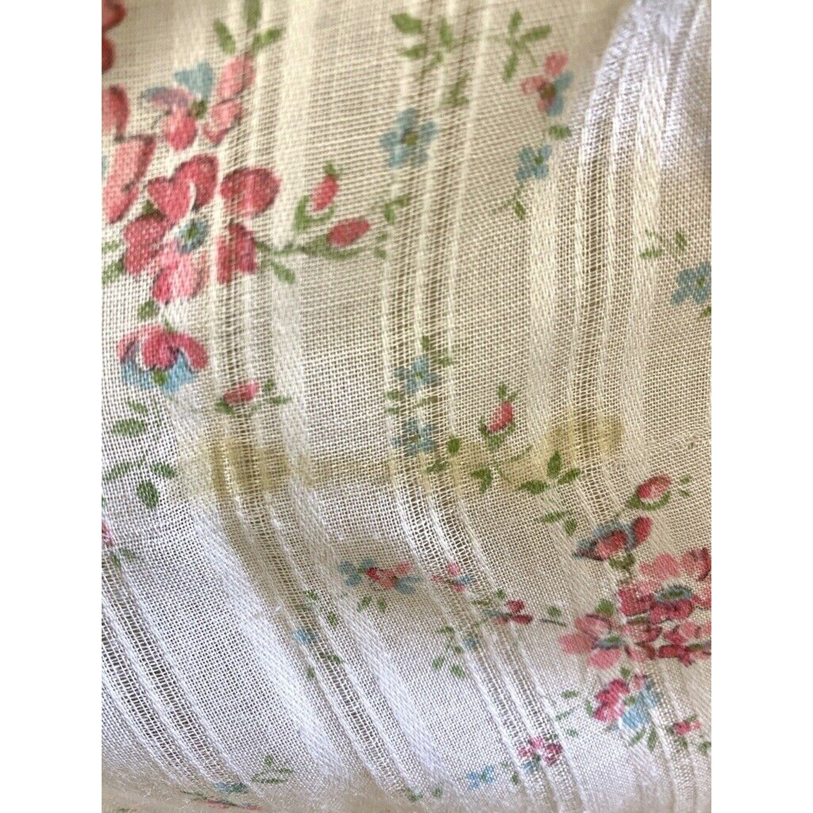 VTG 70s Prairie Dress Green Floral Cottagecore Romantic Hippie Victorian Style