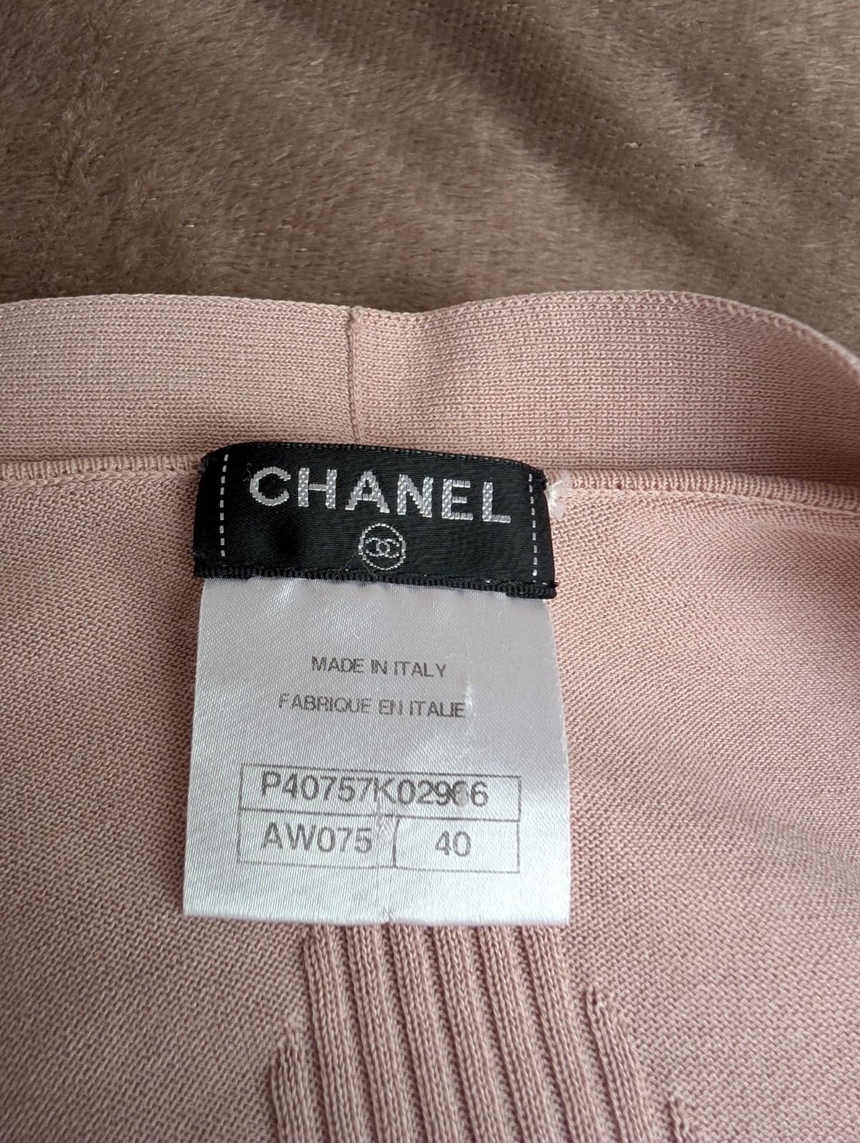 Chanel CC Button Cotton Silk Knit Long Sleeves Cardigan Sweater Jacket Jumper 40