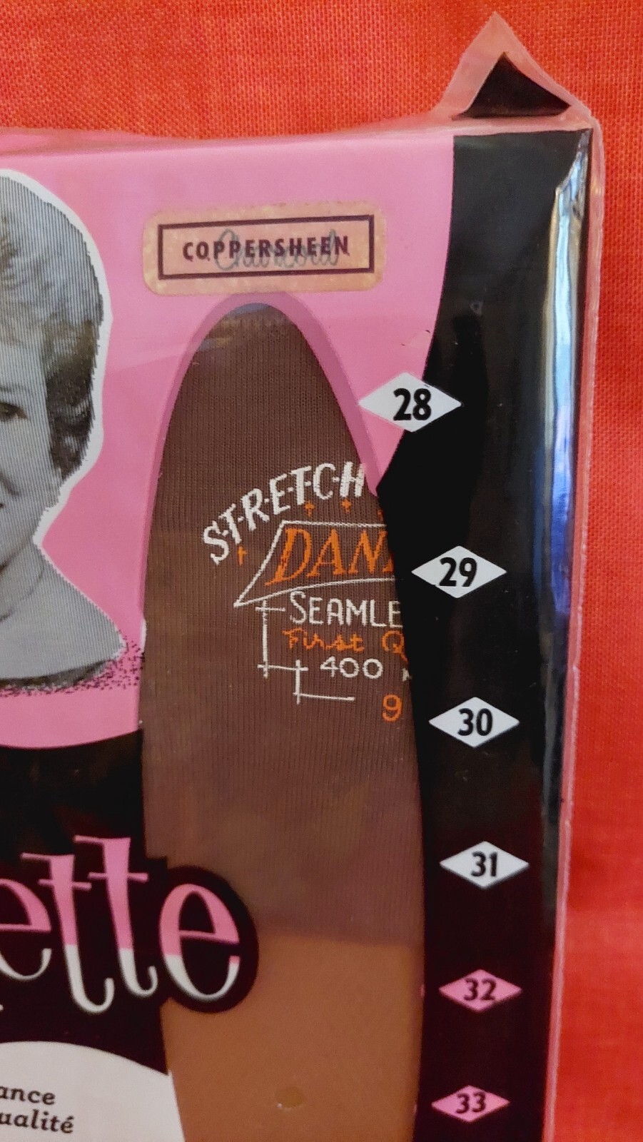Vintage Pantyhose VERY RARE Les Bas Paulette Stockings Color Suntan Size 9 BOTW1