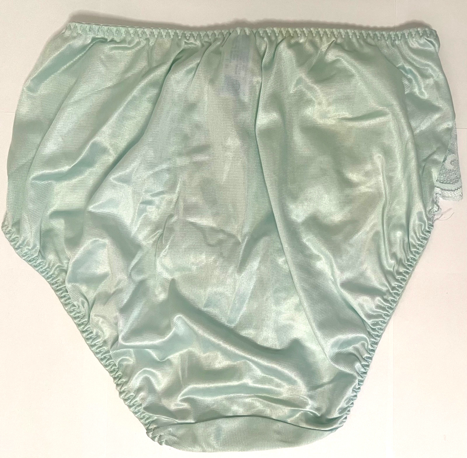 NWT Vtg Maidenform Turquoise Chantilly Lace Nylon High Leg Brief Panties Medium❤