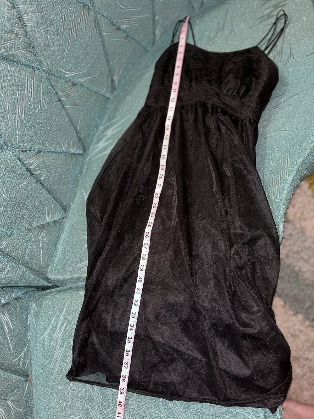 Vintage Vanity Fair Black Chiffon Nightgown Size 30 XS Extra Small Sleeveless