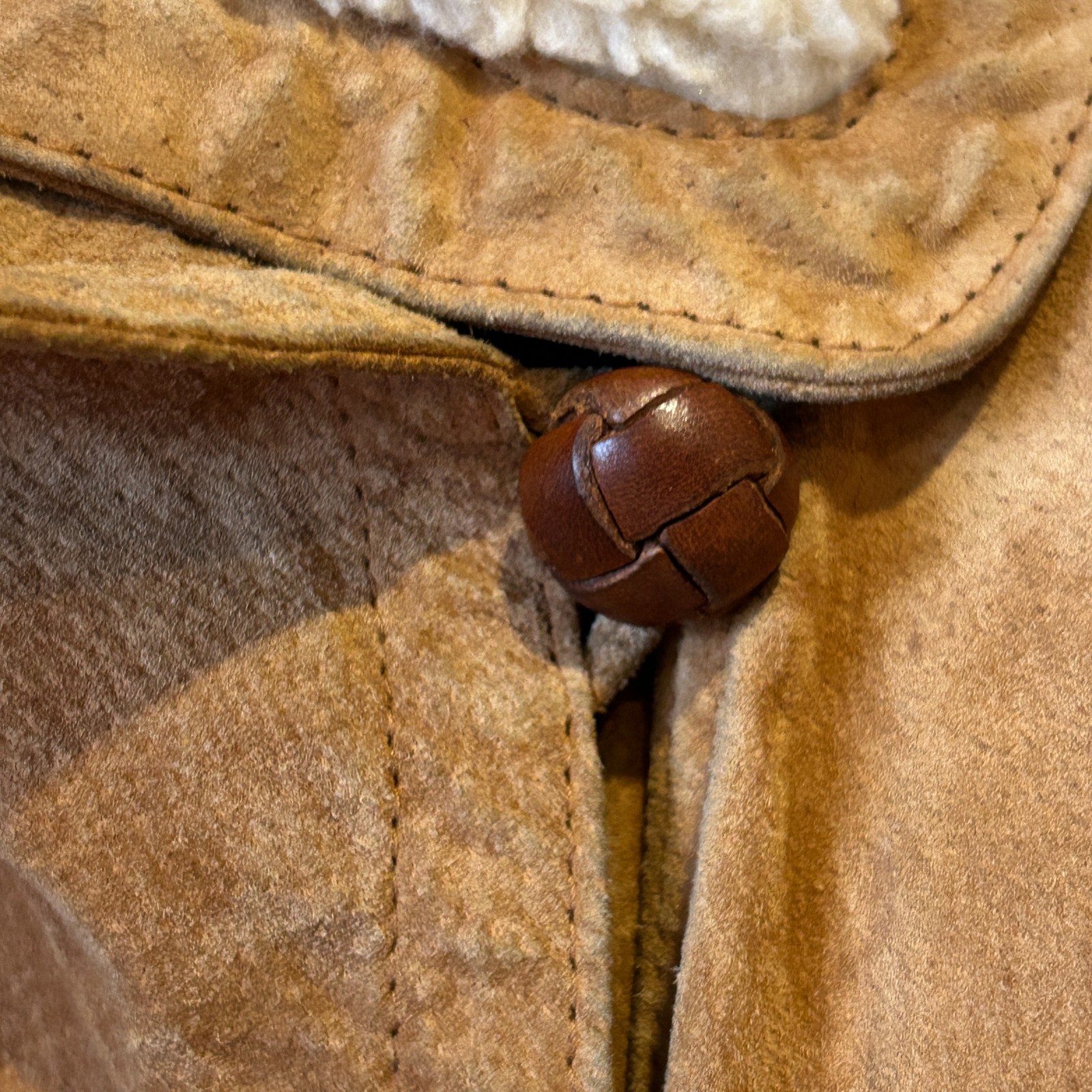 VTG 90s Avanti Suede Leather Bomber Jacket Oversized Sz L Sherpa Fleece Collar
