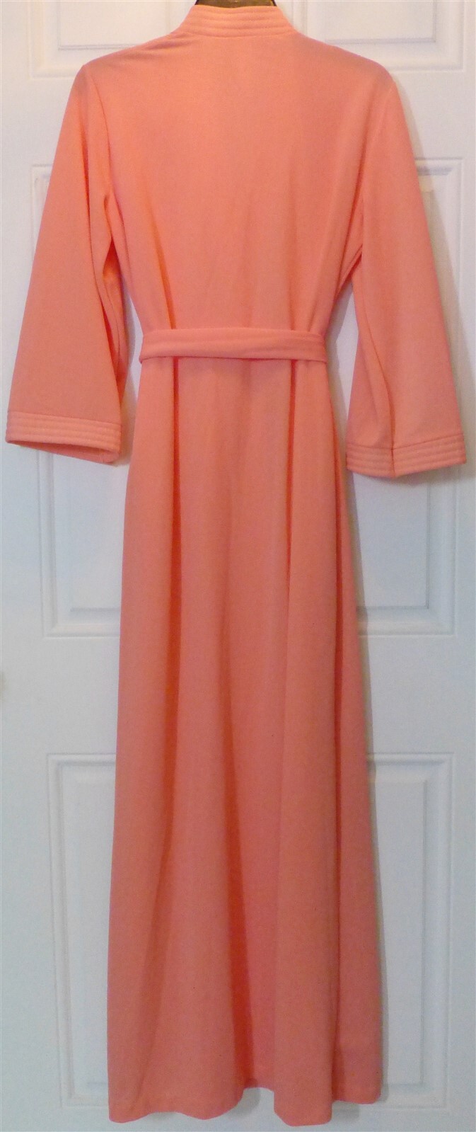 VTG Sears Take Along Long Peach Wrap Robe Lounge Dress M 12-14 Nylon USA ILGWU